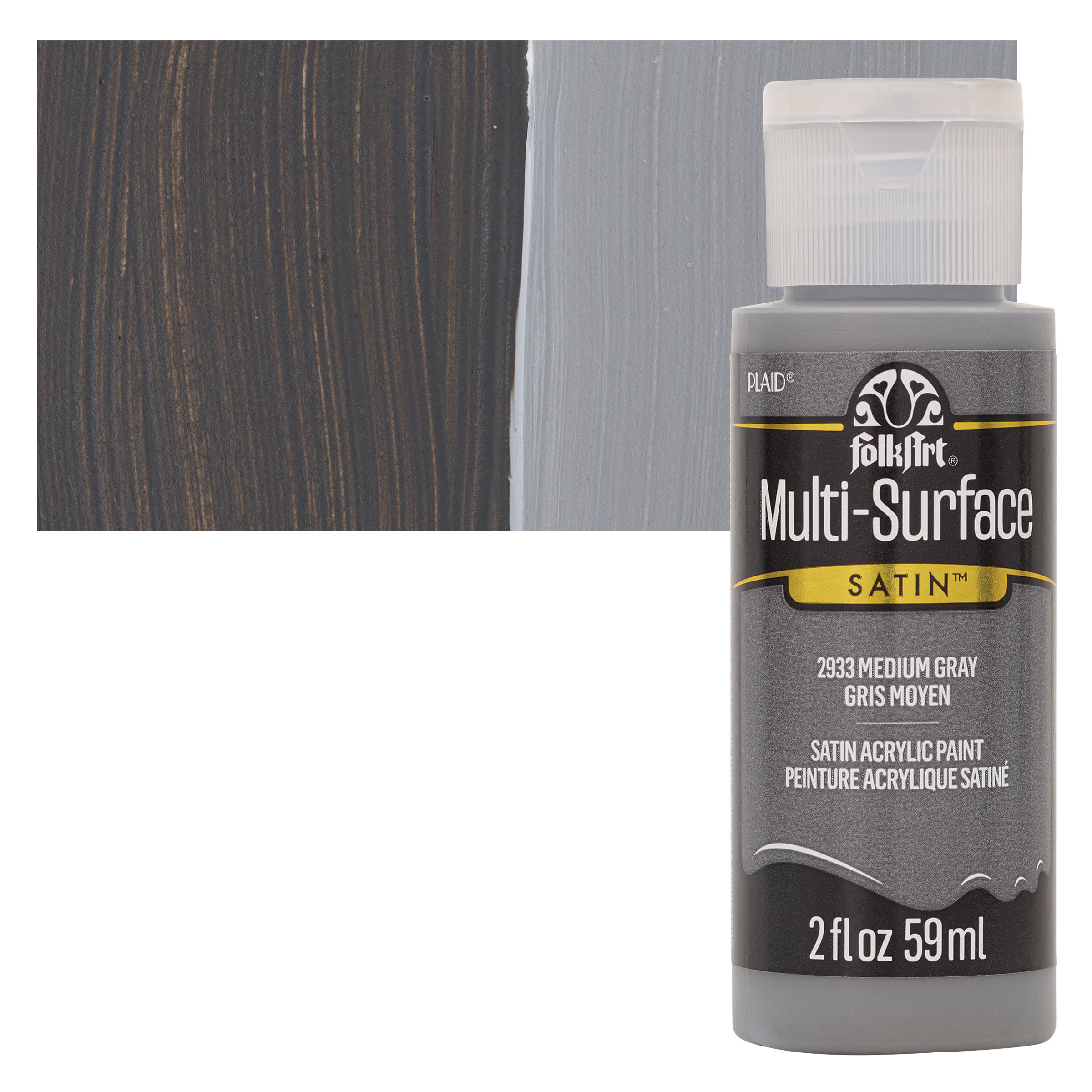 FolkArt Multi-Surface Acrylic Paint - Medium Gray, 59 ml