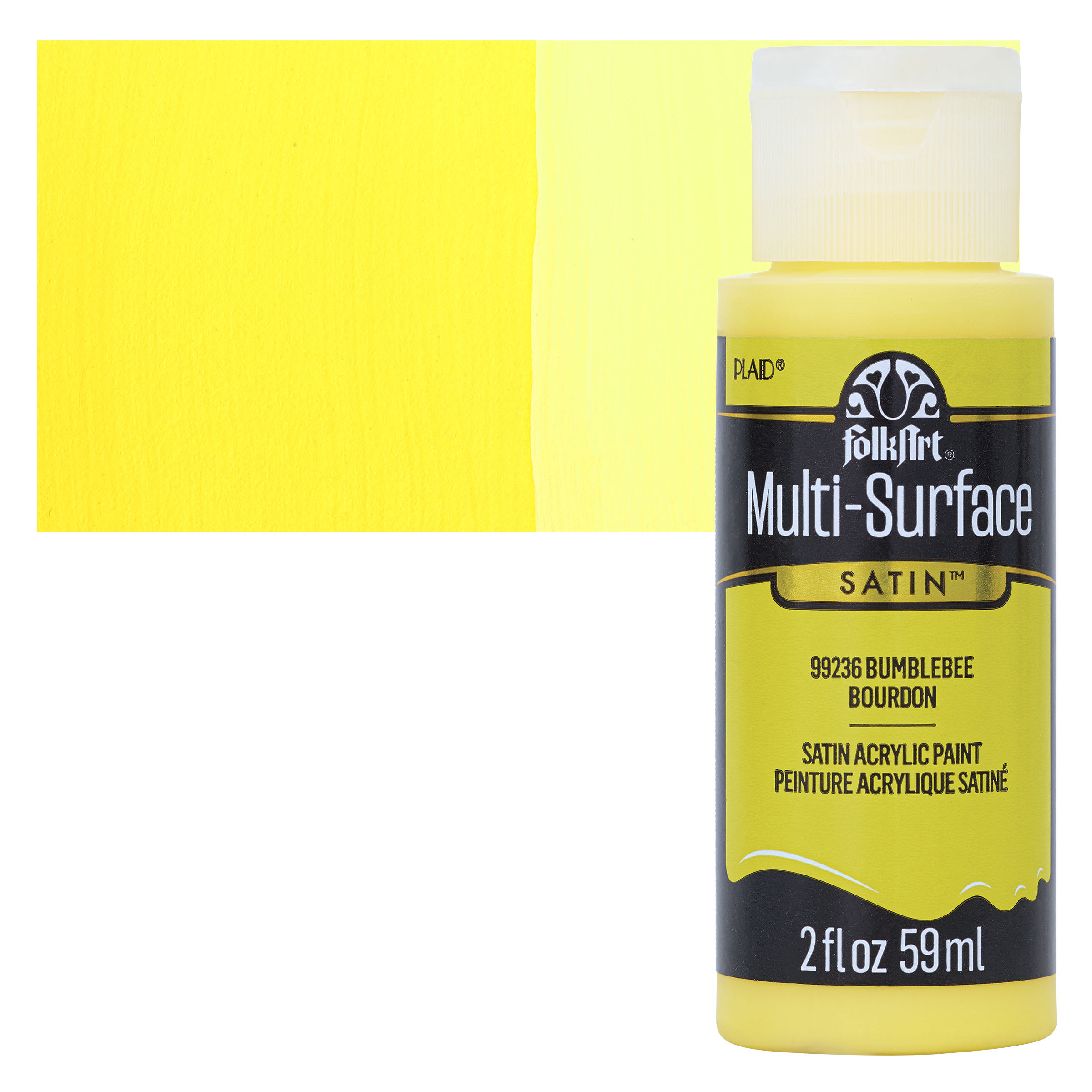 FolkArt® Multi-Surface Satin Acrylic Paint, 2 oz By Folk Art in Bumblebee | 2 fl oz