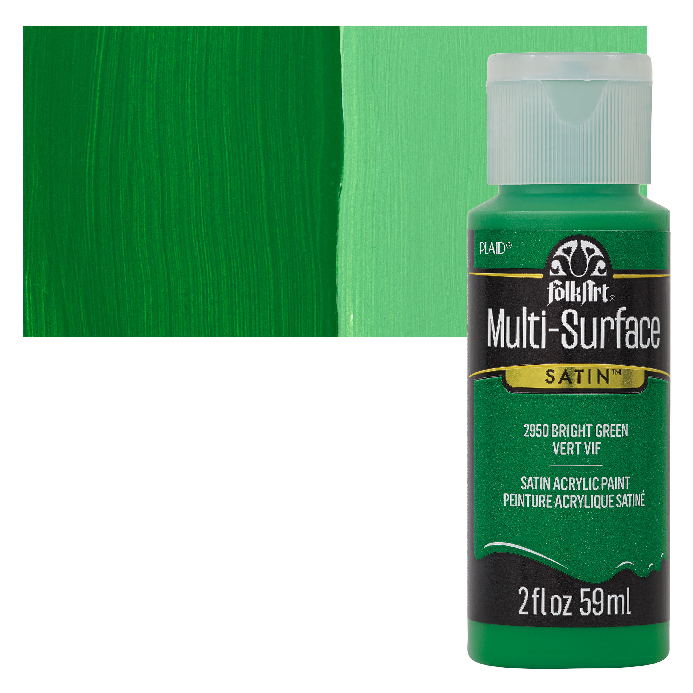 FolkArt Multi-Surface Acrylic Paint - Bright Green, 59 ml