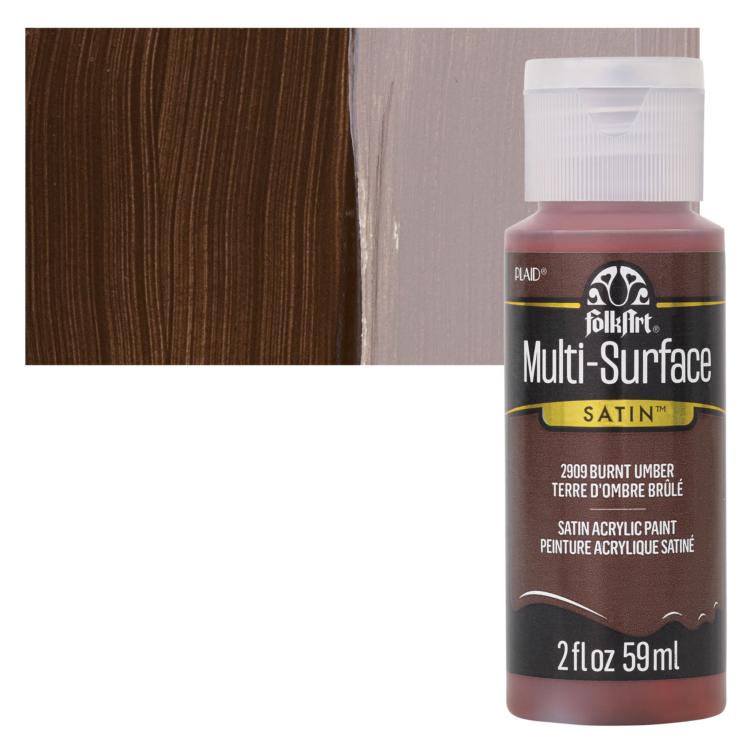 FolkArt Multi-Surface Acrylic Paint - Burnt Umber, 59 ml
