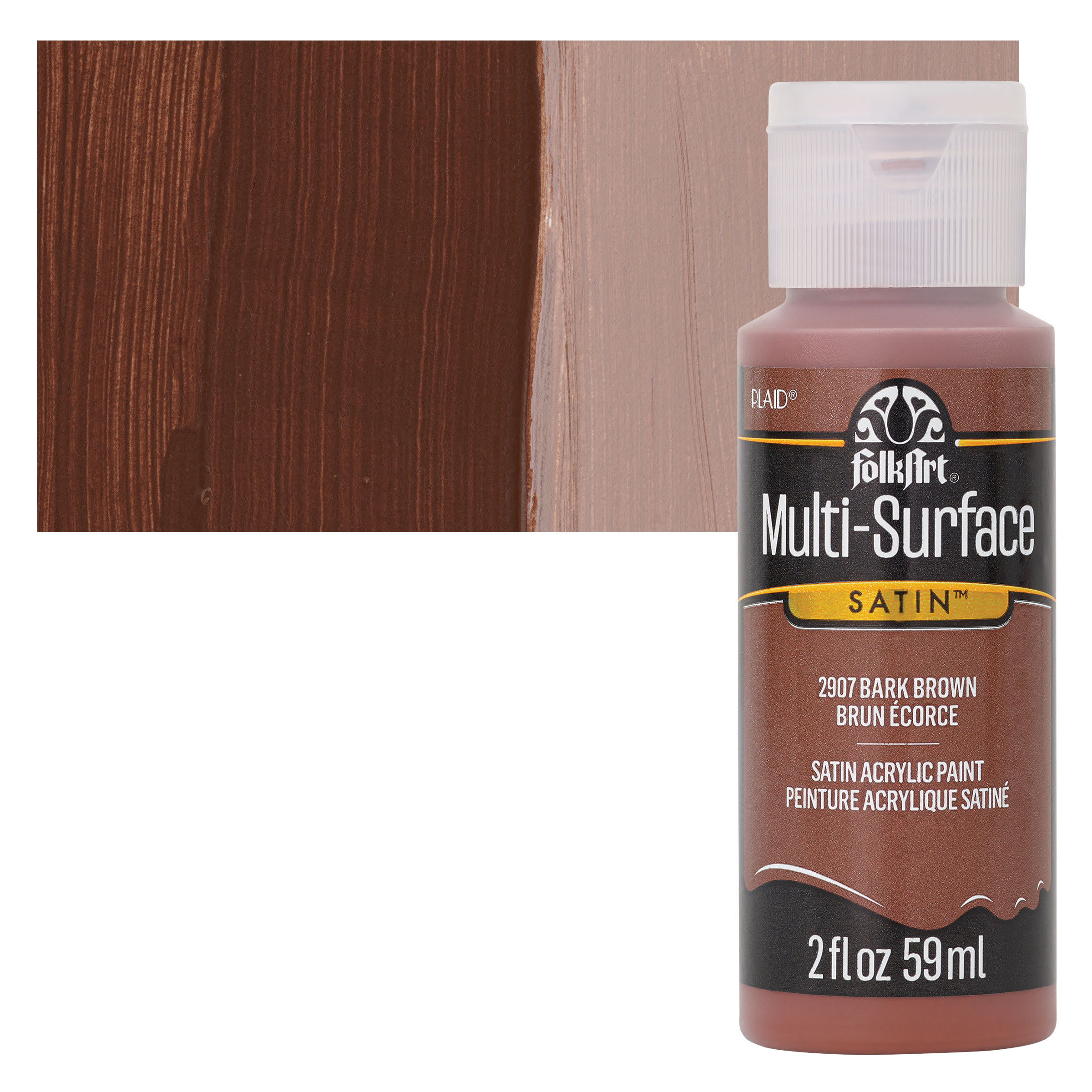 FolkArt Multi-Surface Acrylic Paint - Bark Brown, 59 ml