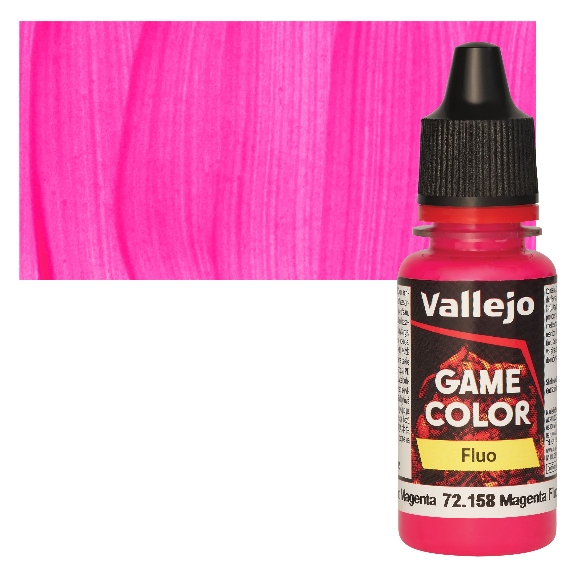 Vallejo Game Color Acrylic Paint - Fluorescent Magenta, 18 ml
