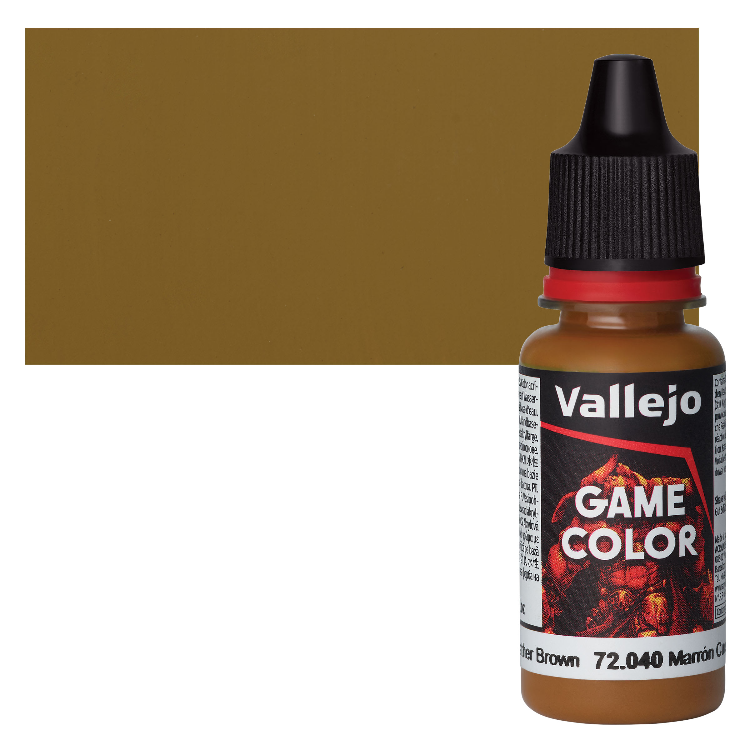 Vallejo Game Color Acrylic Paint - Leather Brown, 18 ml