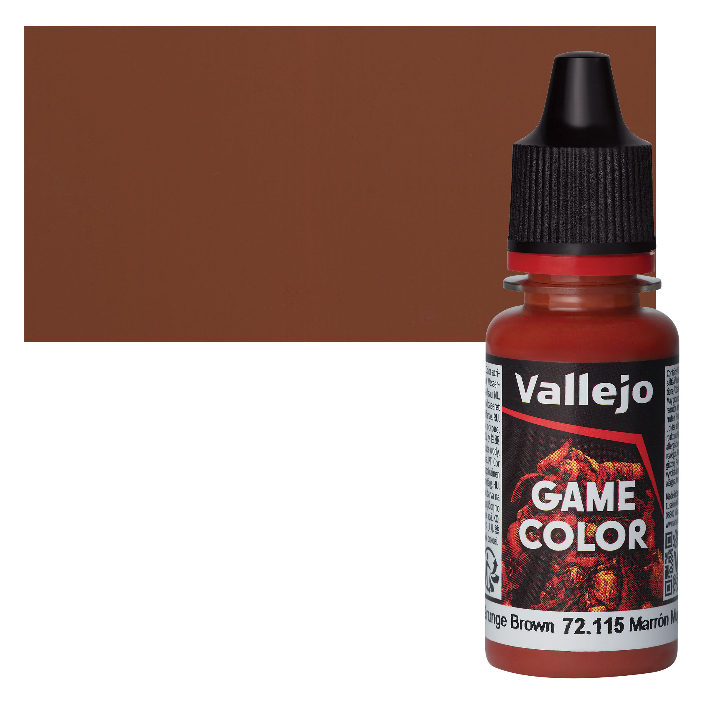 Vallejo Game Color Acrylic Paint - Grunge Brown, 18 ml