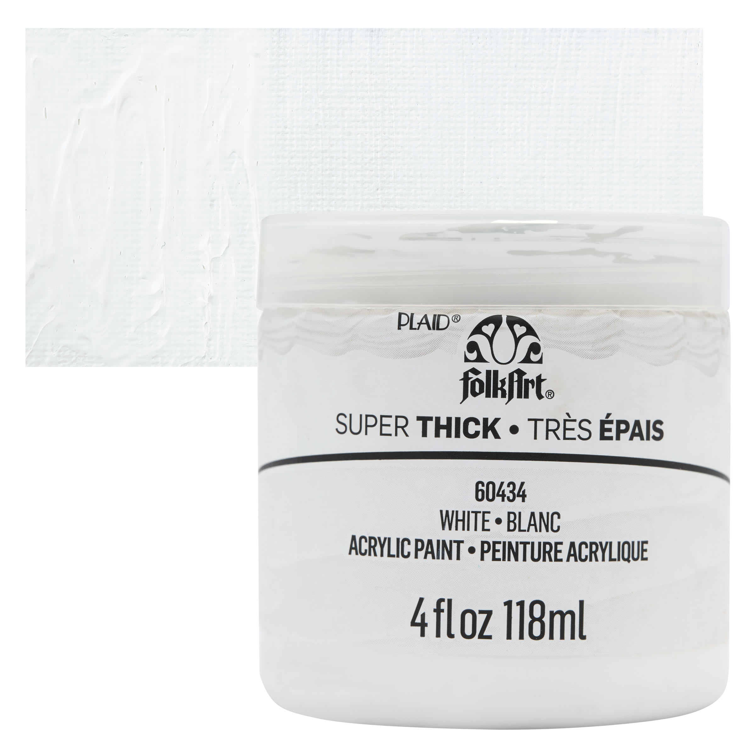 FolkArt Super Thick Acrylic Paint - White, 4 oz jar