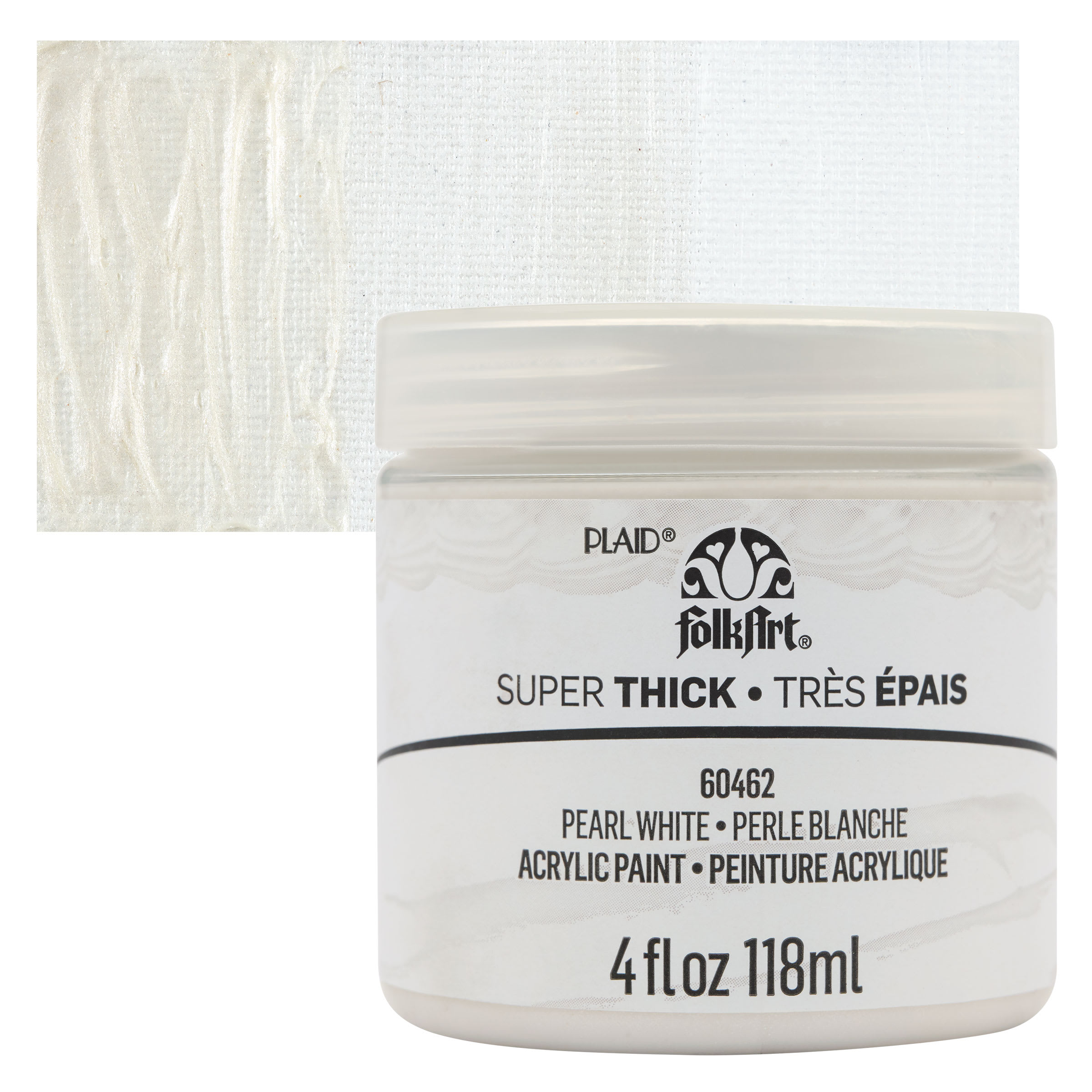FolkArt Super Thick Acrylic Paint - Pearl White, 4 oz jar