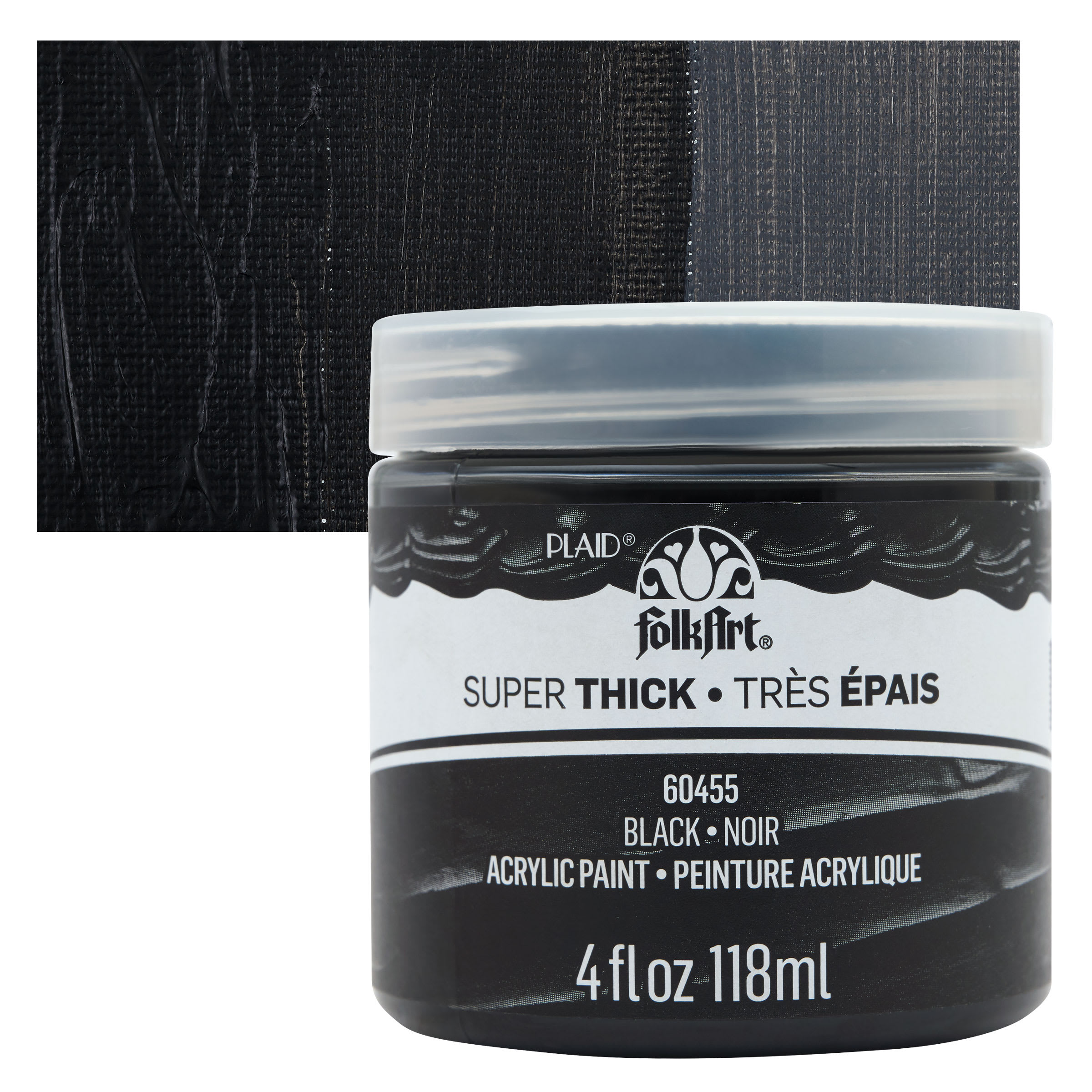 FolkArt Super Thick Acrylic Paint - Black, 4 oz jar