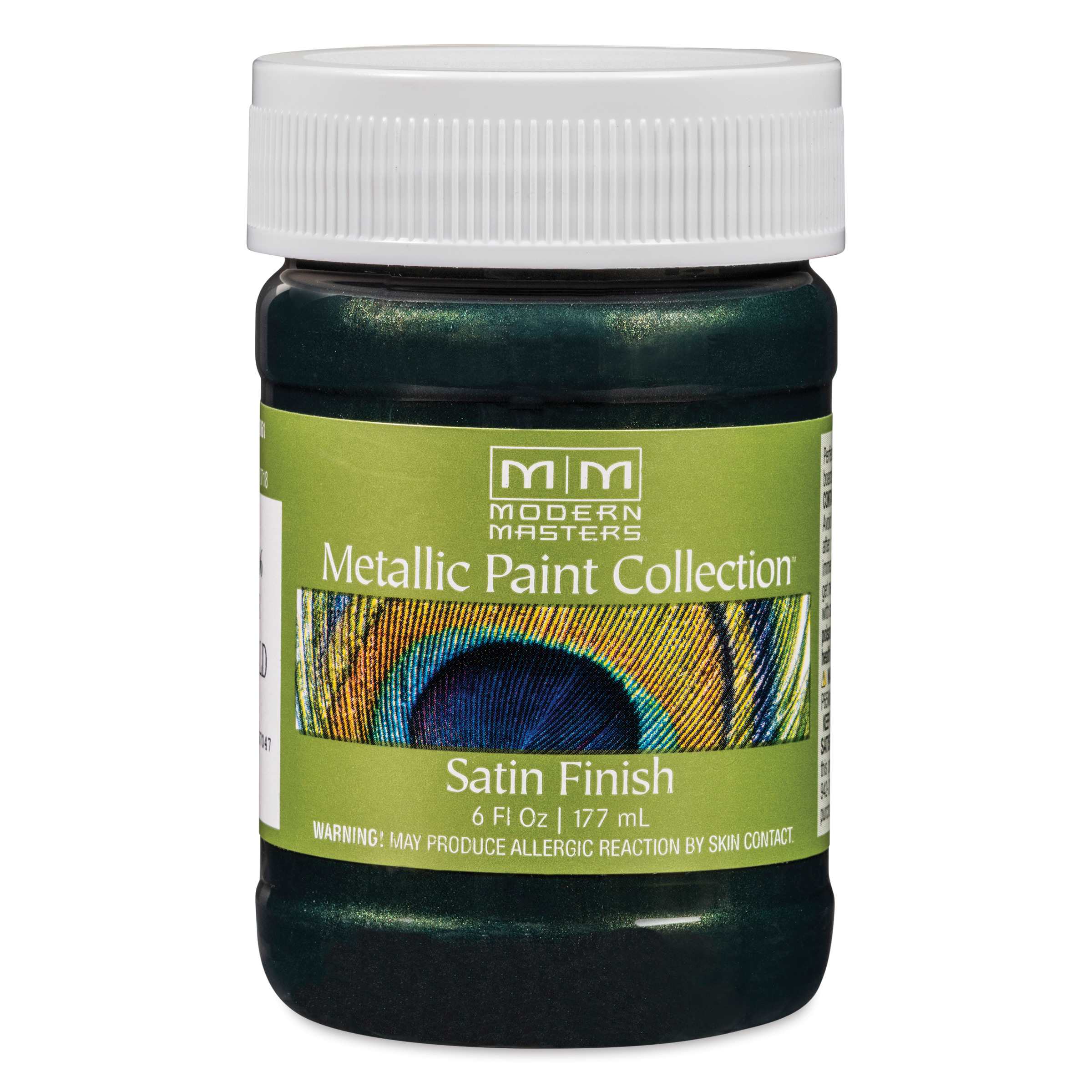 6 Oz. Modern Masters ME79606 Emerald Metallic Paint Satin Water-Based Decorative Metallic Paint
