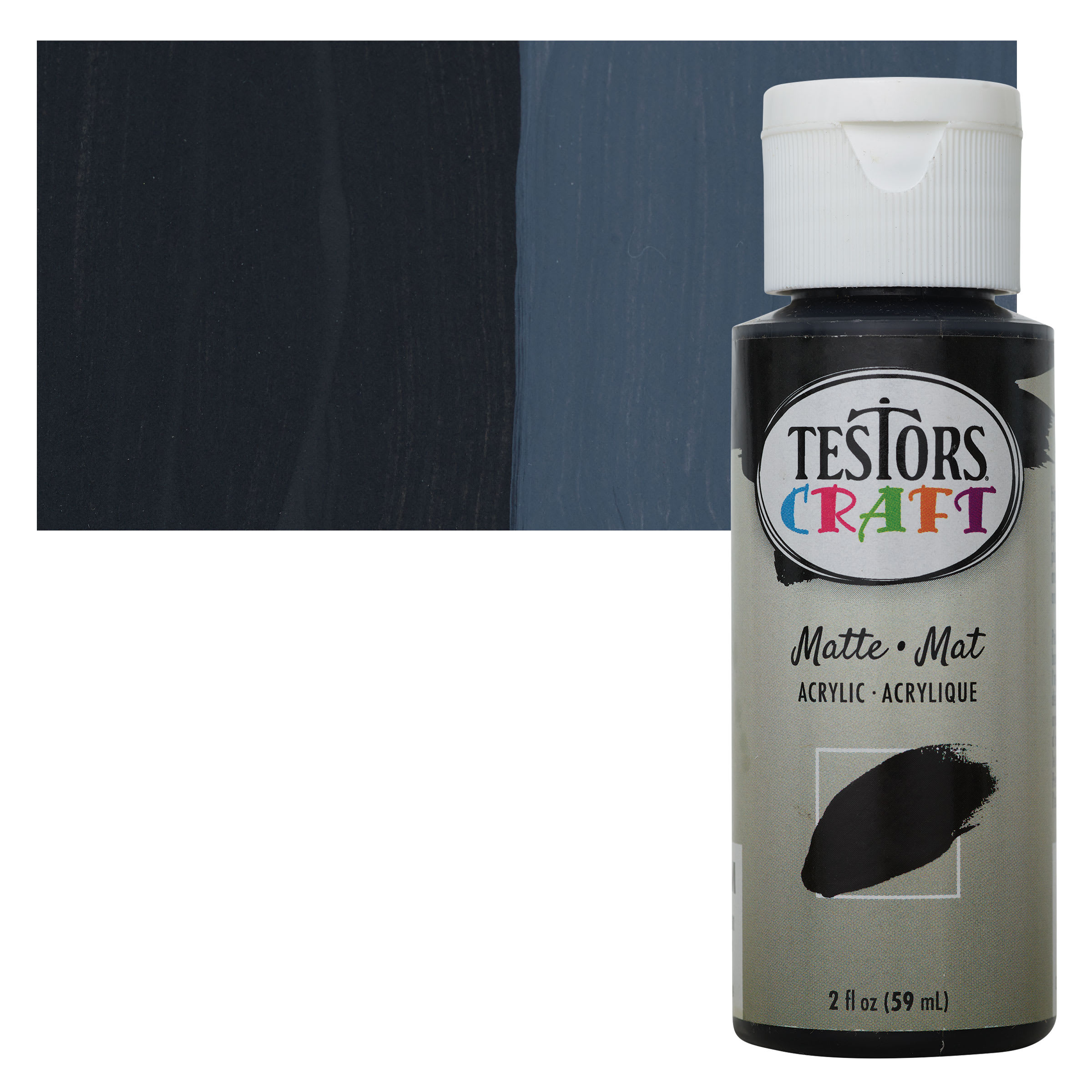 Testors Craft Acrylic Paint - Black, 2 oz Bottle