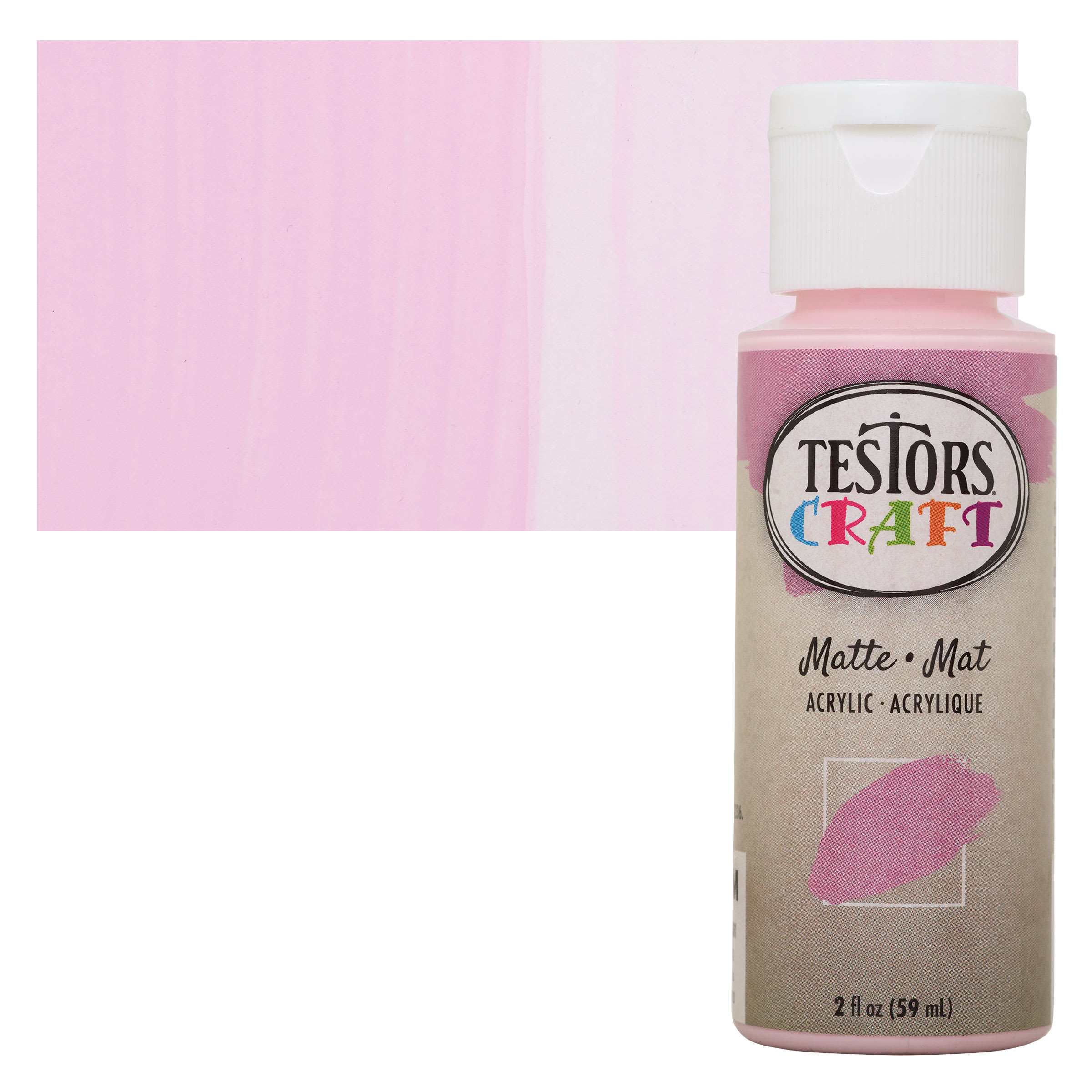 Testors Craft Acrylic Paint - Petal Pink, 2 oz Bottle