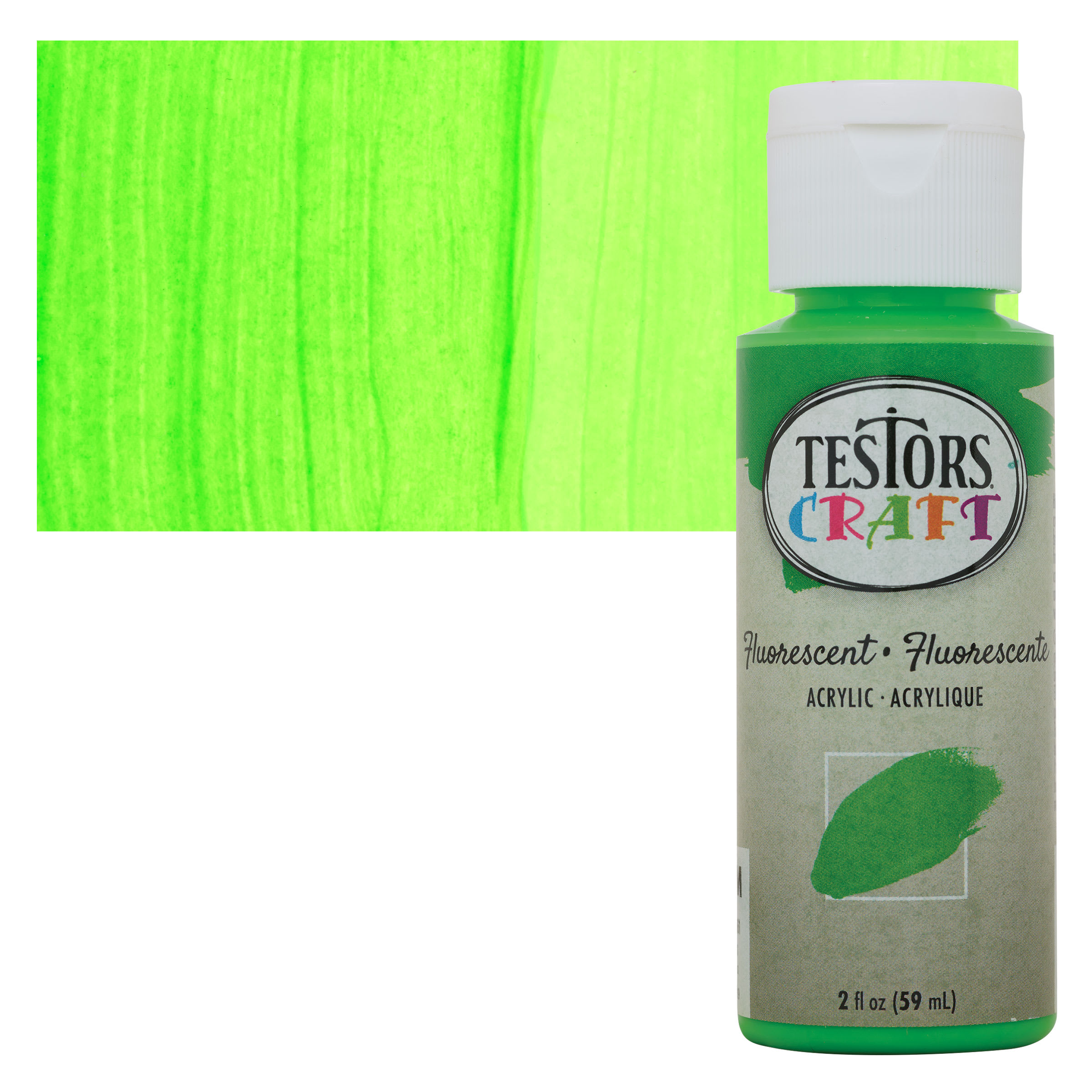 Testor 223559 2 oz Green Fluorescent Acrylic Craft Paint Pack of 6