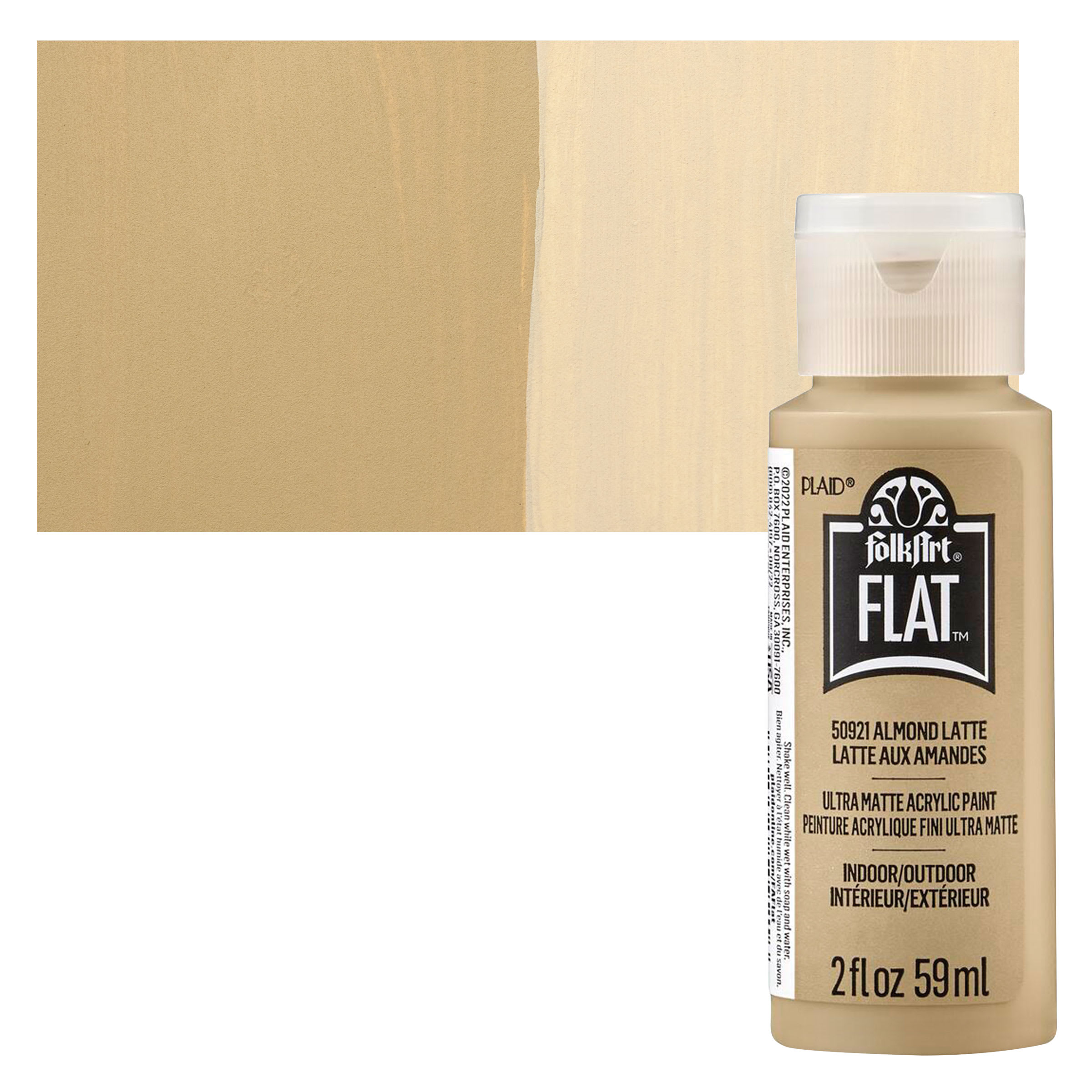 24 Pack: FolkArt® Flat™ Acrylic Paint By Folk Art in 50921 Almond Latte | 2 fl oz