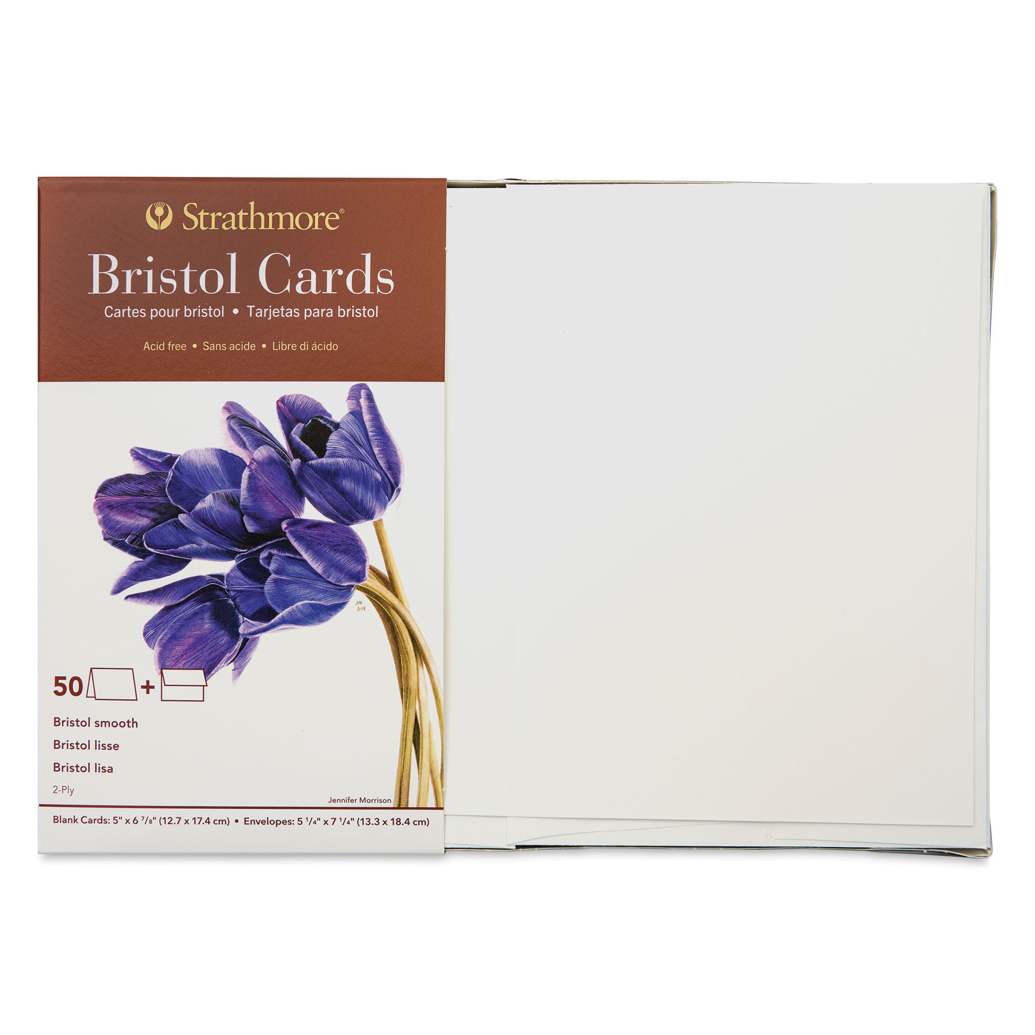 Strathmore 400 Series Bristol Cards and Envelopes - Full Size, 5" x 6-7/8", Pkg of 50
