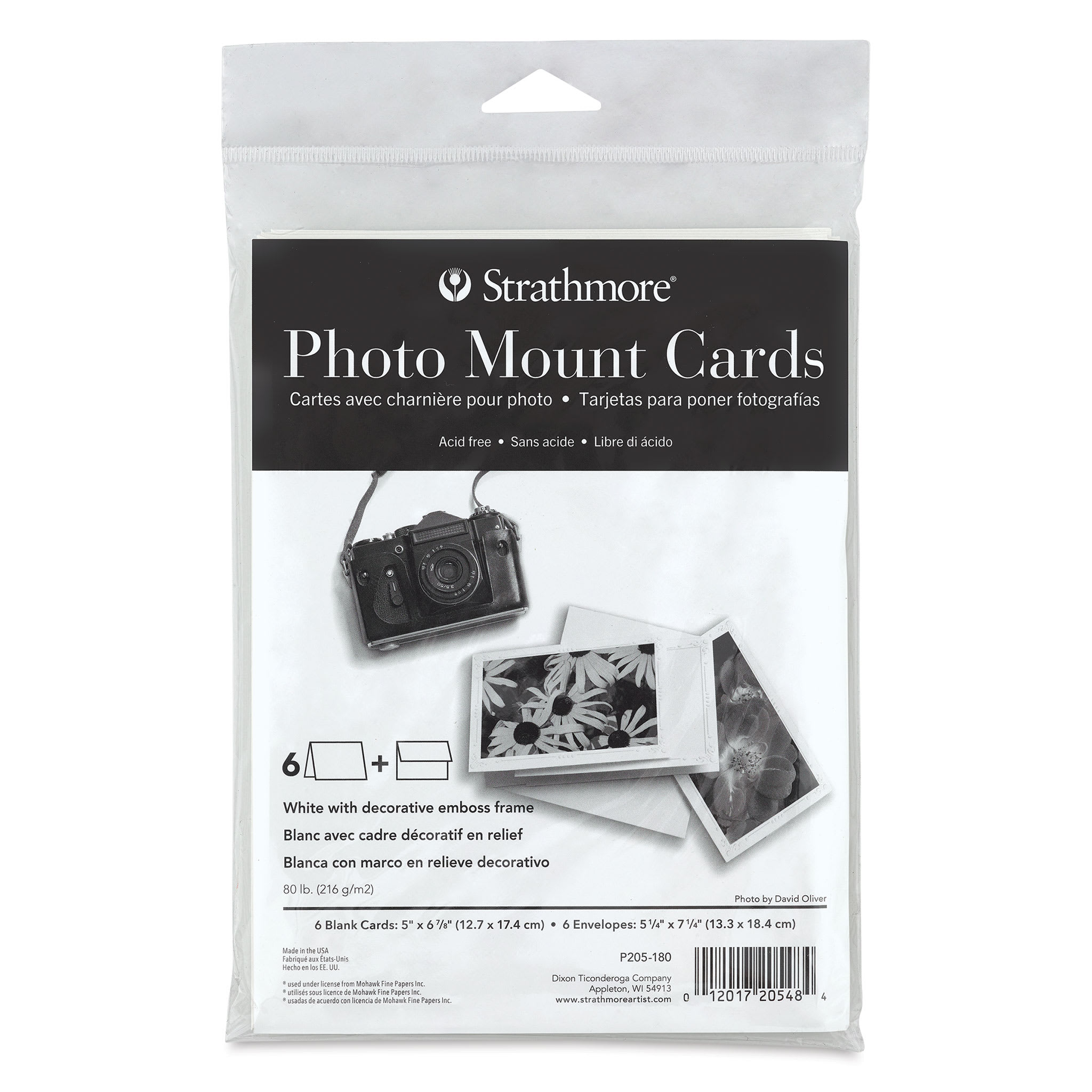 Strathmore® Decorative Embossed Border Photo Mount Cards & Envelopes in White | 5" x 6.75"