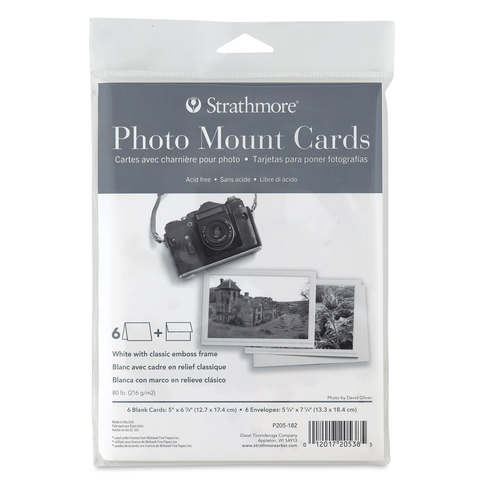 Strathmore® Classic Embossed Border Photo Mount Cards & Envelopes in White | 5" x 6.75"