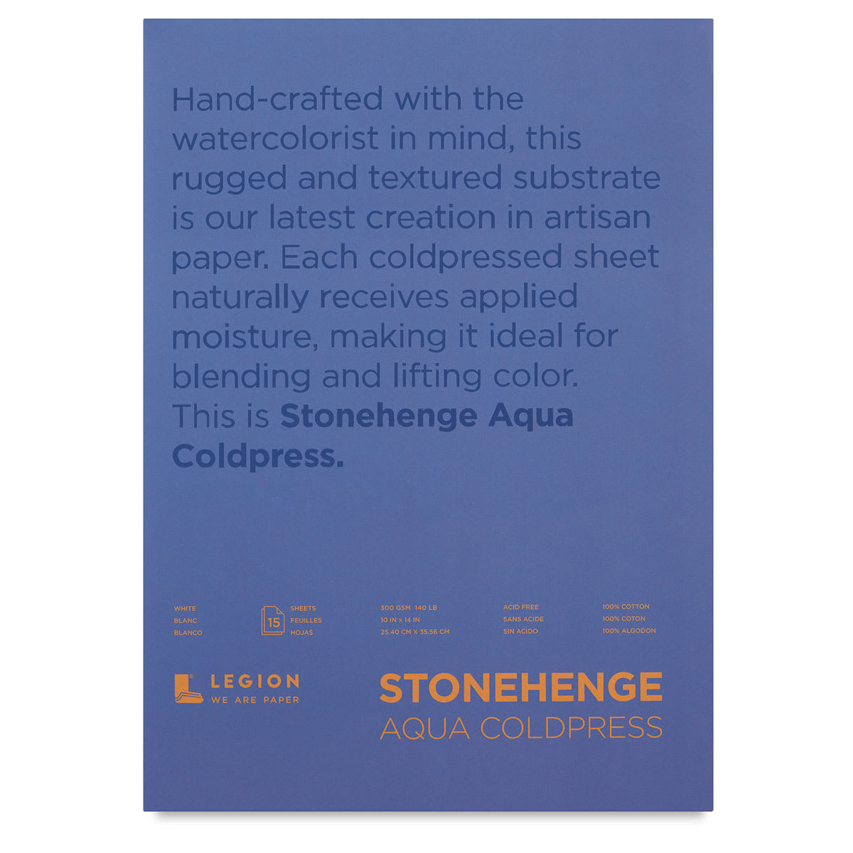 Legion Stonehenge Aqua Watercolor Block - Cold Press, 10" x 14", 140 lb, 15 sheets