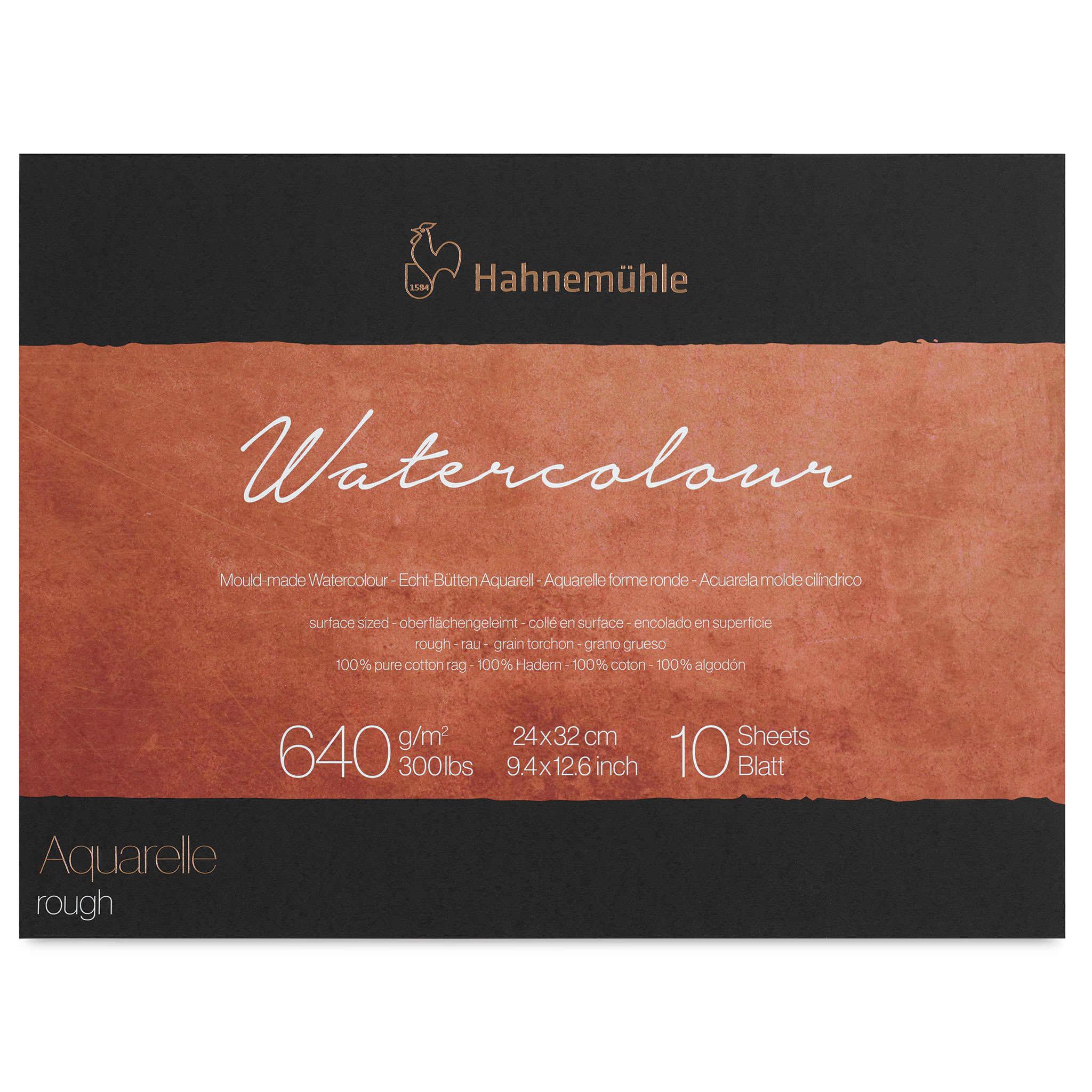 Hahnemühle The Collection Watercolor Block - Rough, 9.4" x 12.6", 300 lb, 10 Sheets
