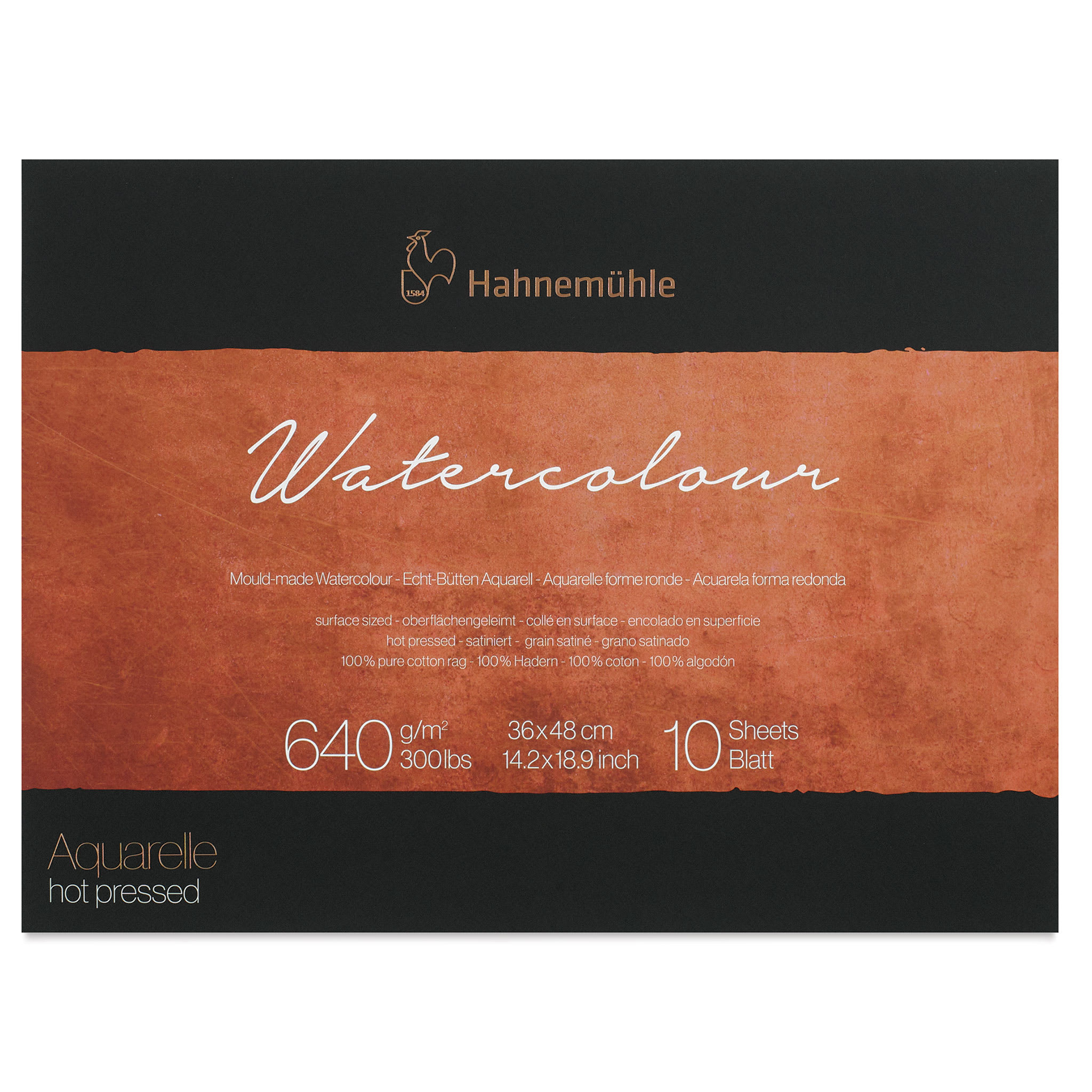 Hahnemühle The Collection Watercolor Block - Hot Press, 14.1" x 18.9", 300 lb, 10 Sheets