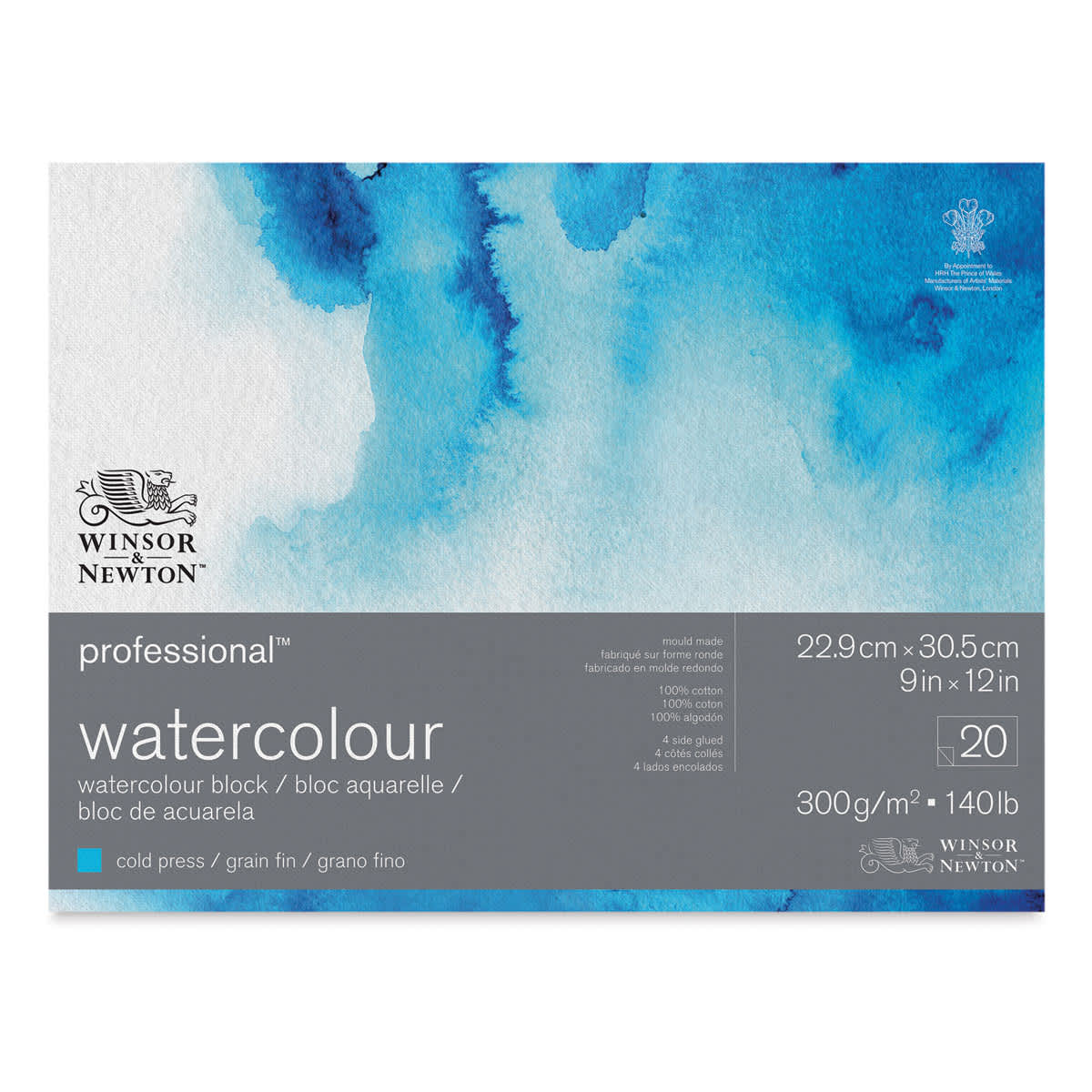 Winsor & Newton® Professional™ 9" x 12" Cold Press Watercolor Paper Block in White