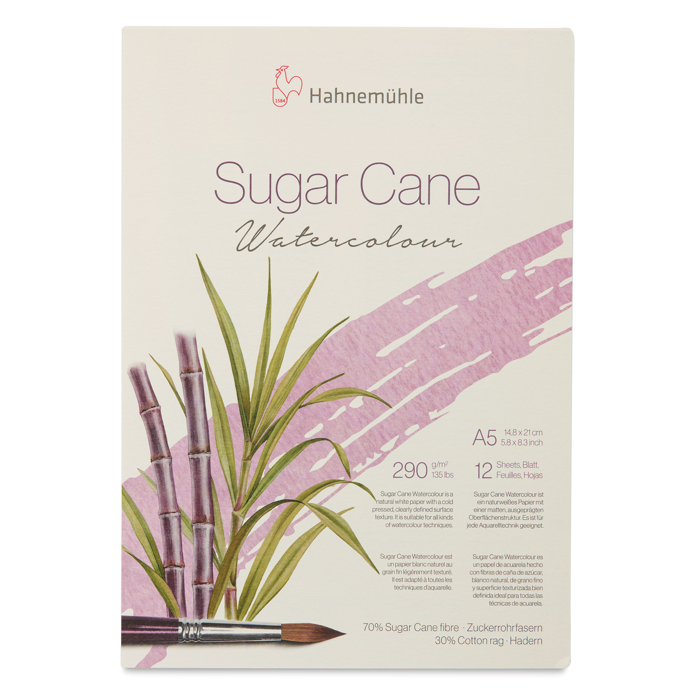 Hahnemühle Sugar Cane Watercolor Block - 5.8" x 8.3", 12 Sheets
