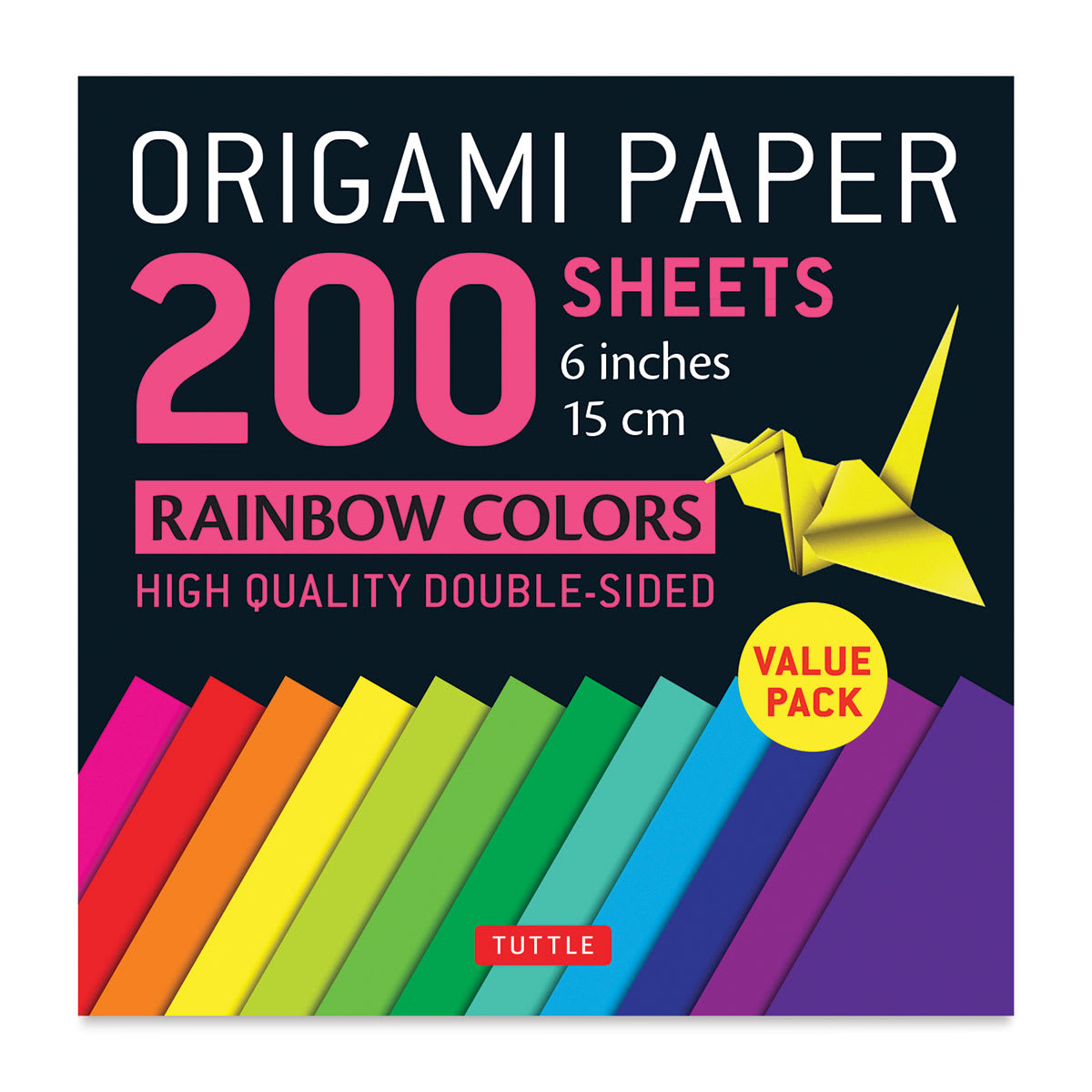 Origami Paper 200 Sheets Rainbow Colors 6 inches