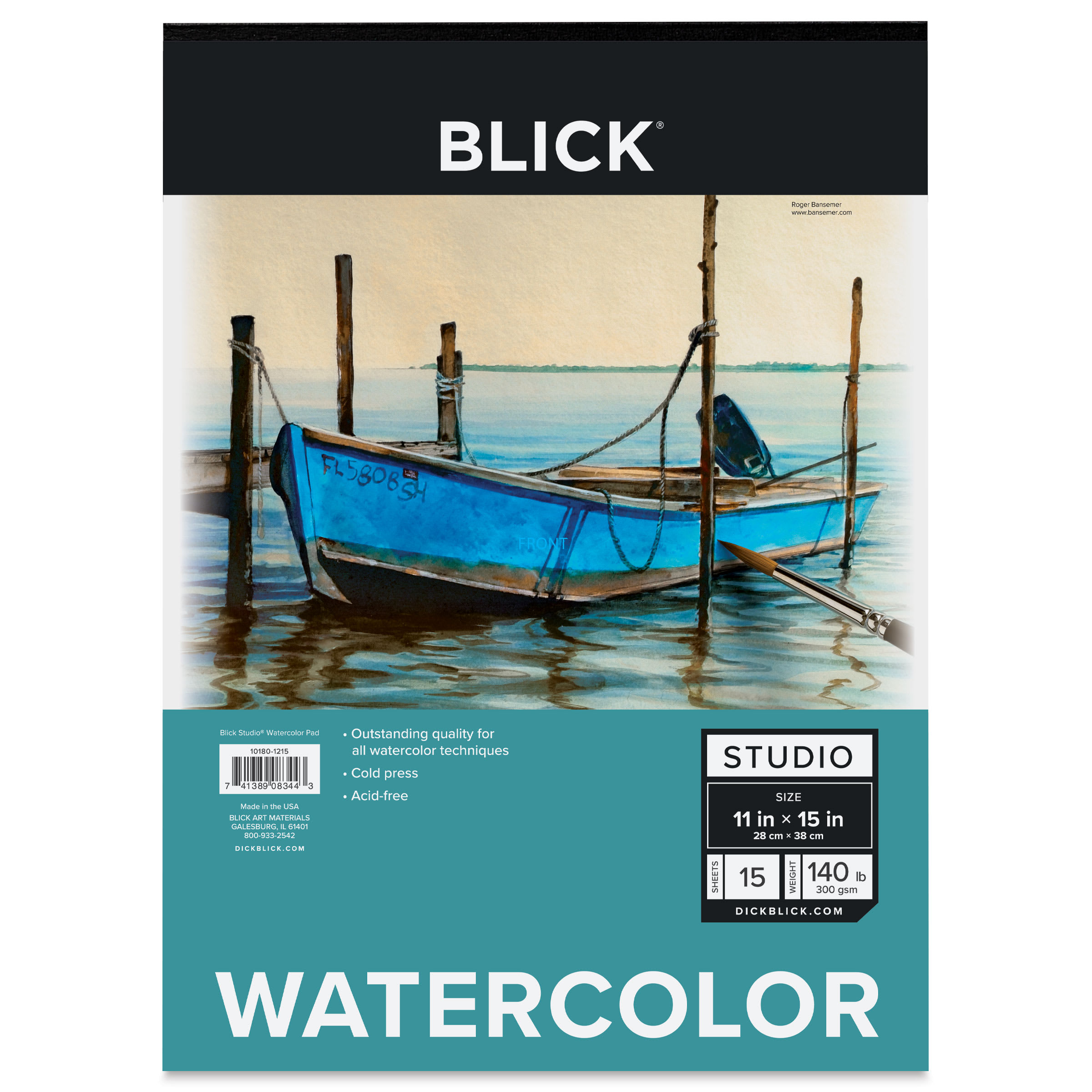 Blick Studio Watercolor Pad - 11" x 15", 140 lb, Tapebound, 15 Sheets