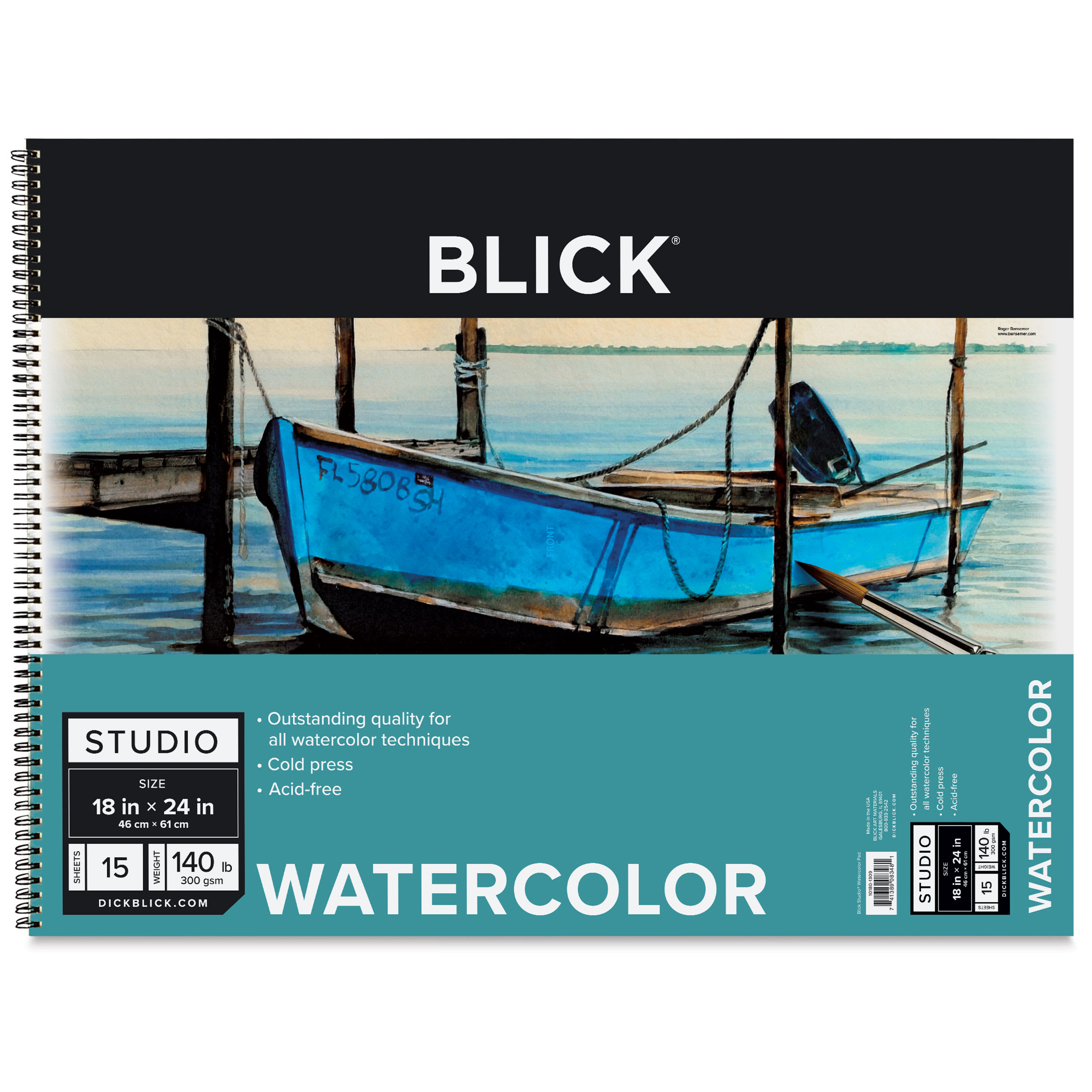 Blick Studio Watercolor Pad - 18" x 24", 140 lb, Spiral-bound, 15 Sheets