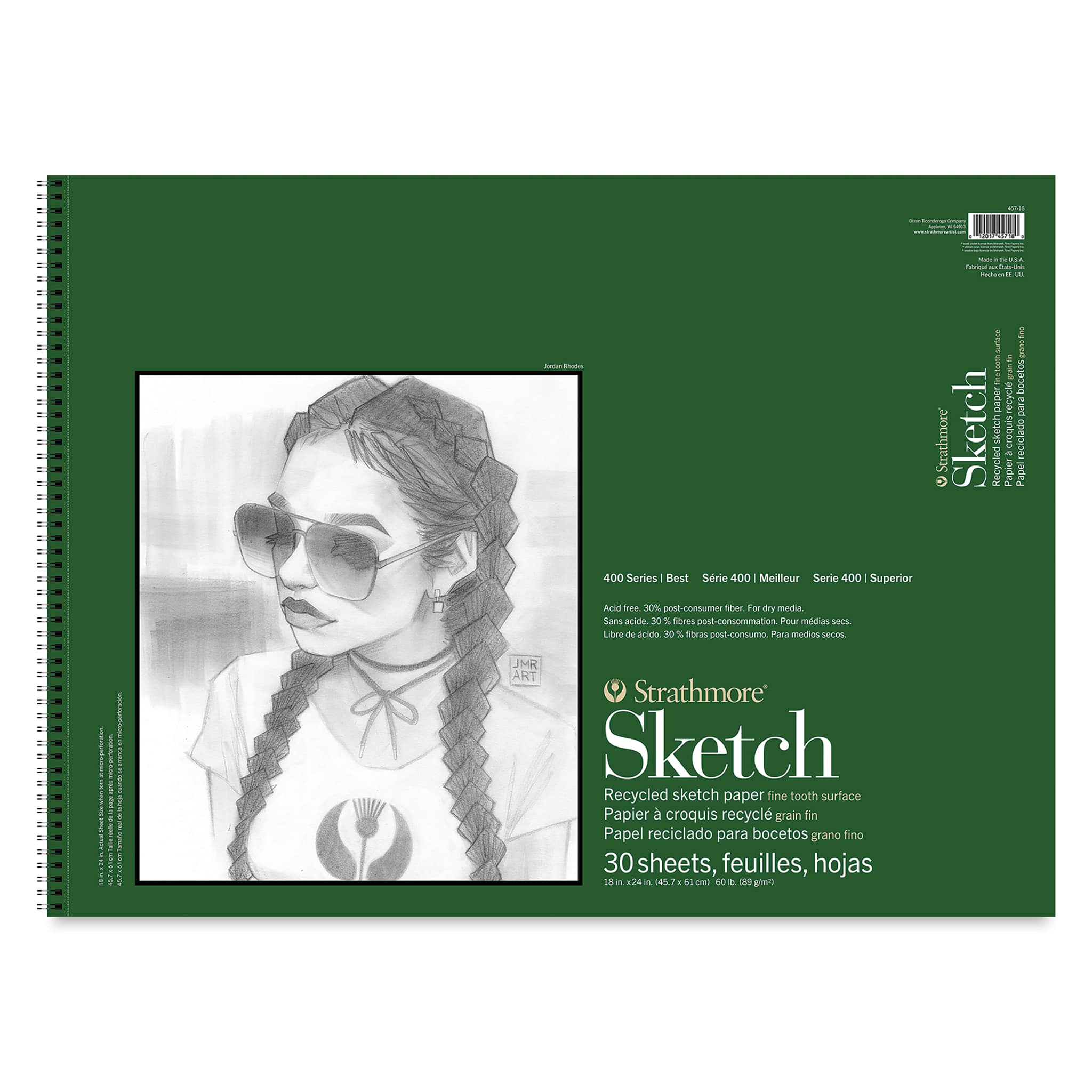 Strathmore 400 Series Recycled Sketch Pad - 18"x 24", Landscape, 30 Sheets