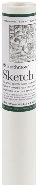 Strathmore 400 Series Premium Recycled Sketch Roll - 36" x 10 yds, Roll