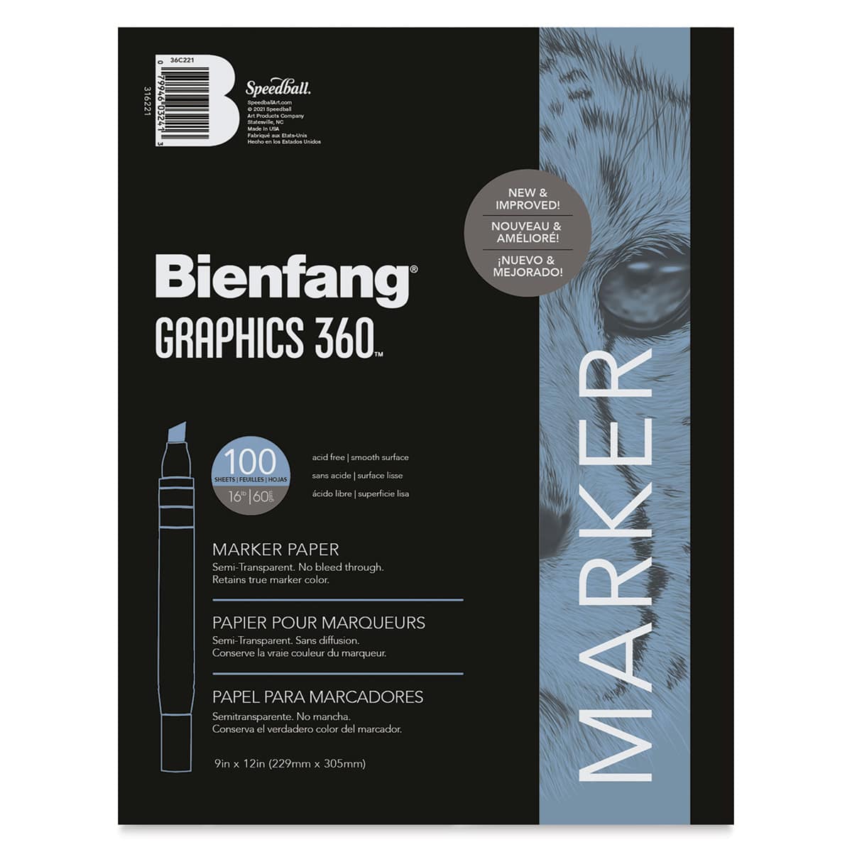 Bienfang Graphics 360 Marker Paper - 9" x 12", 100 Sheets