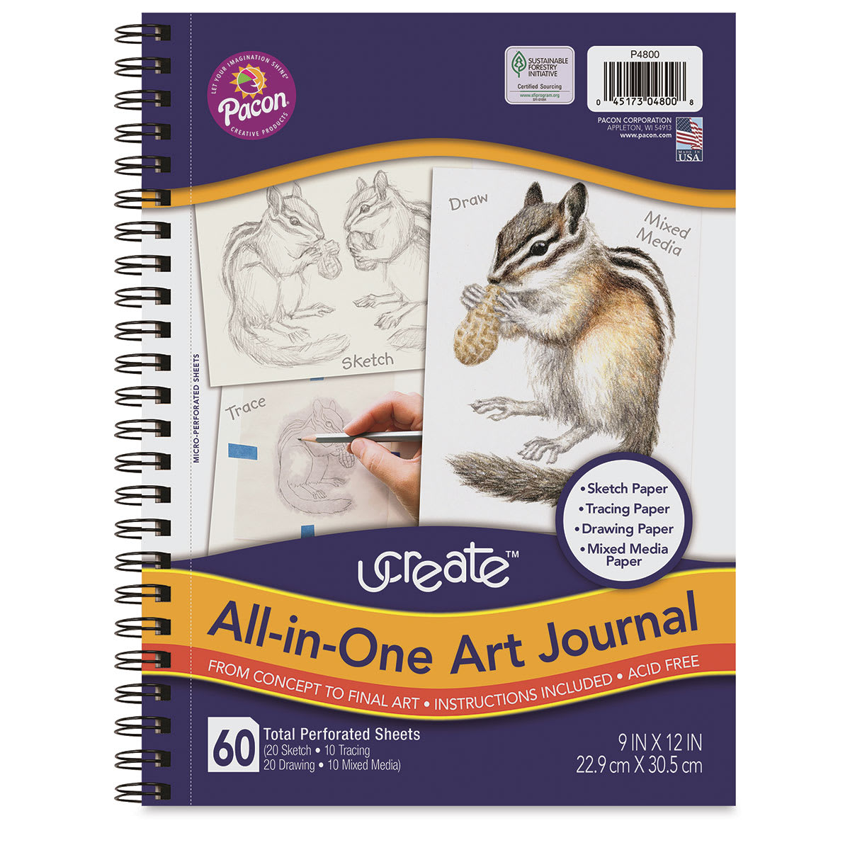 2004593 9 x 12 in. All-In-One Art Journal, White - 60 Sheets