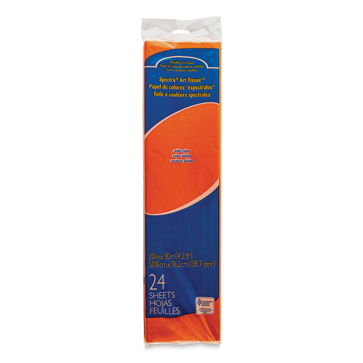Spectra Deluxe Bleeding Art Tissue - 20" x 30", Orange, 24 Sheets