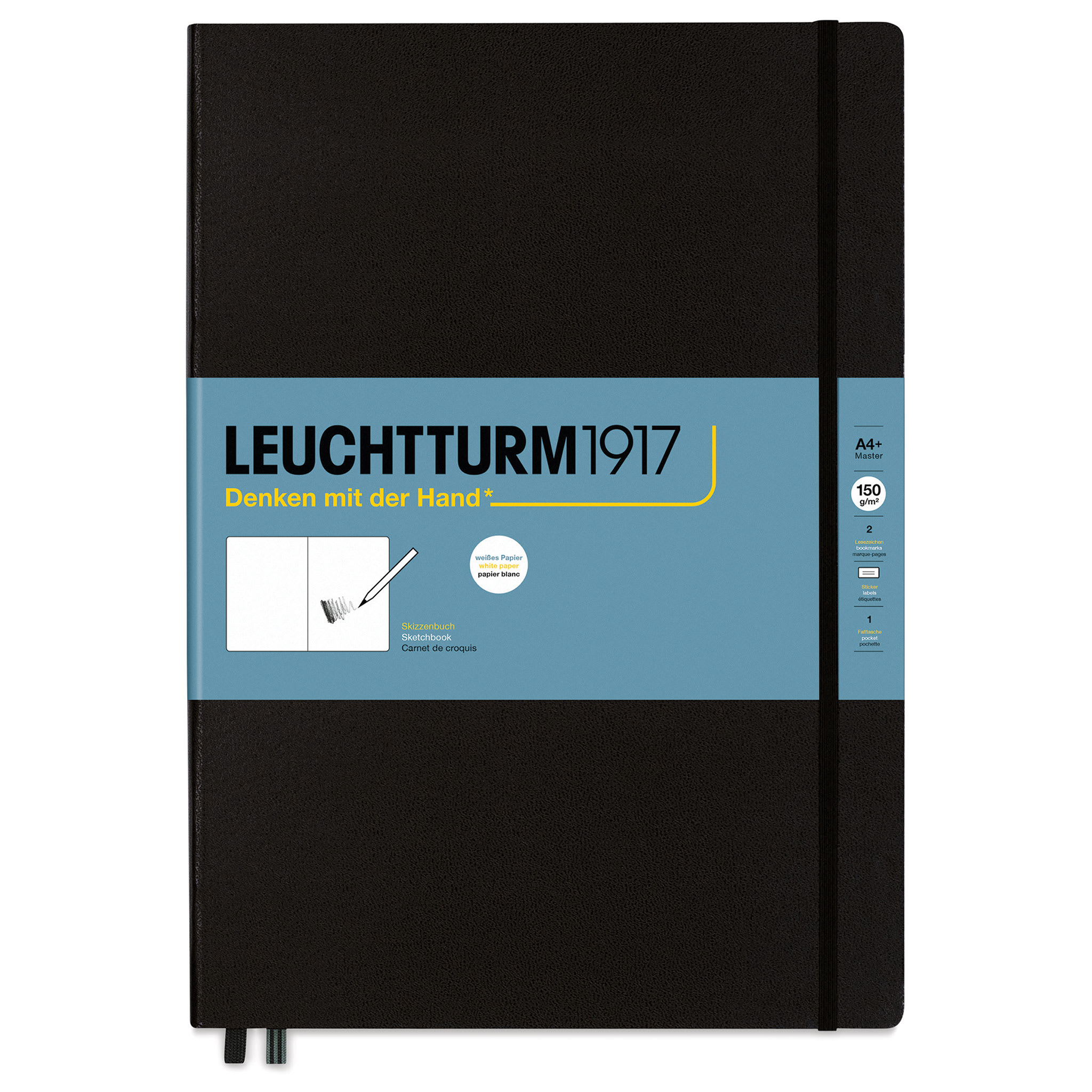 Leuchtturm Hardcover Master Plain Sketchbook A4+ - Black