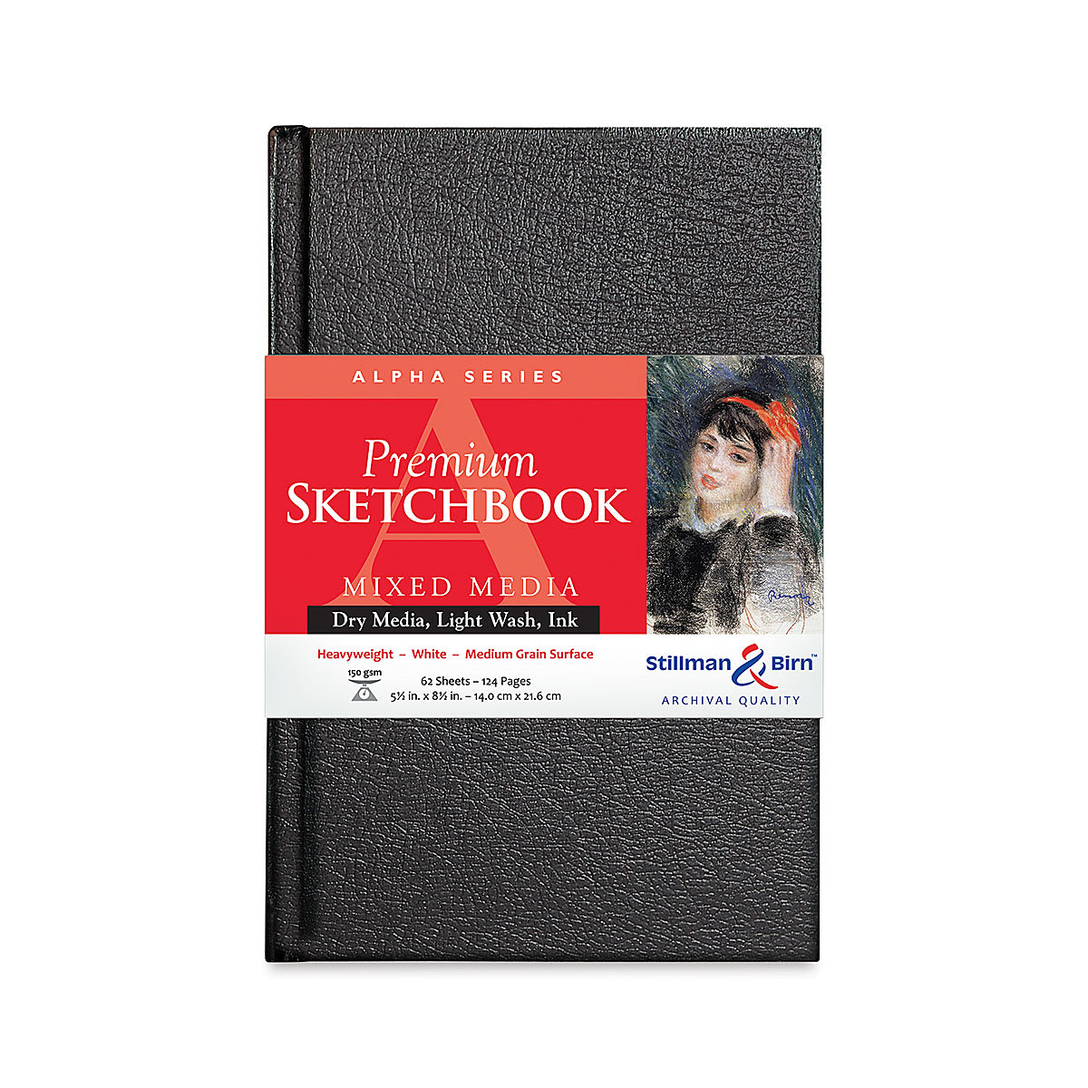 Stillman & Birn Alpha Series Sketchbook - 8-1/2" x 5-1/2", Portrait, Hardbound, 62 Sheets