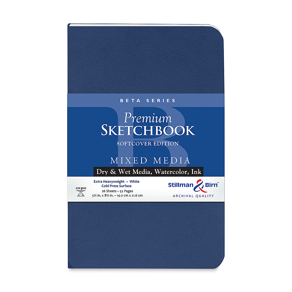 Stillman & Birn Beta Series Sketchbook - 8-1/2" x 5-1/2", Soft Cover, 26 Sheets