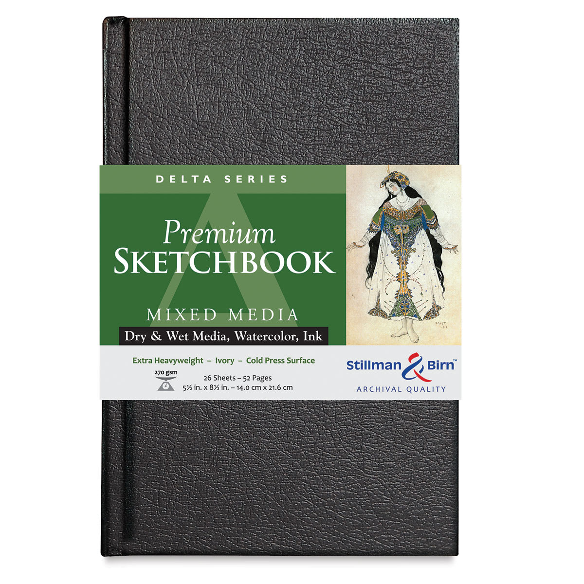 Stillman & Birn Delta Series Sketchbook - 8-1/2" x 5-1/2", Portrait, Hardbound, 26 Sheets