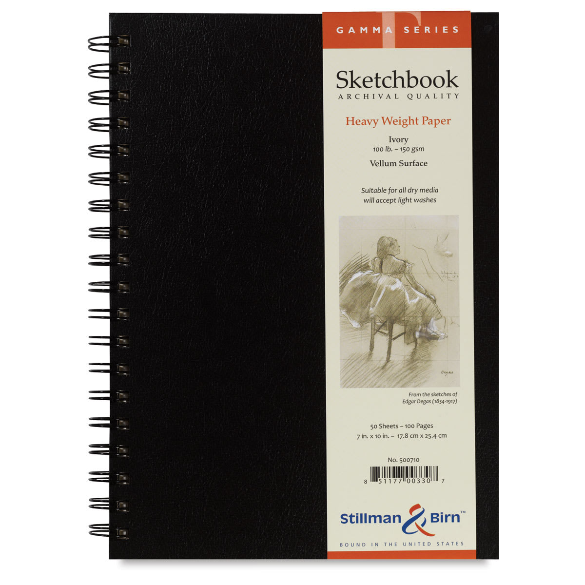 Stillman & Birn Gamma Series Spiralbound Sketchbook - 10" x 7", Portrait, 50 Sheets