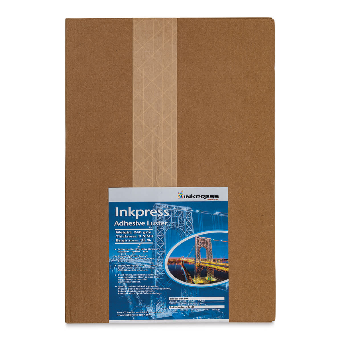 Inkpress - Adhesive Luster Inkjet Paper, 13" x 19", 20 Sheets