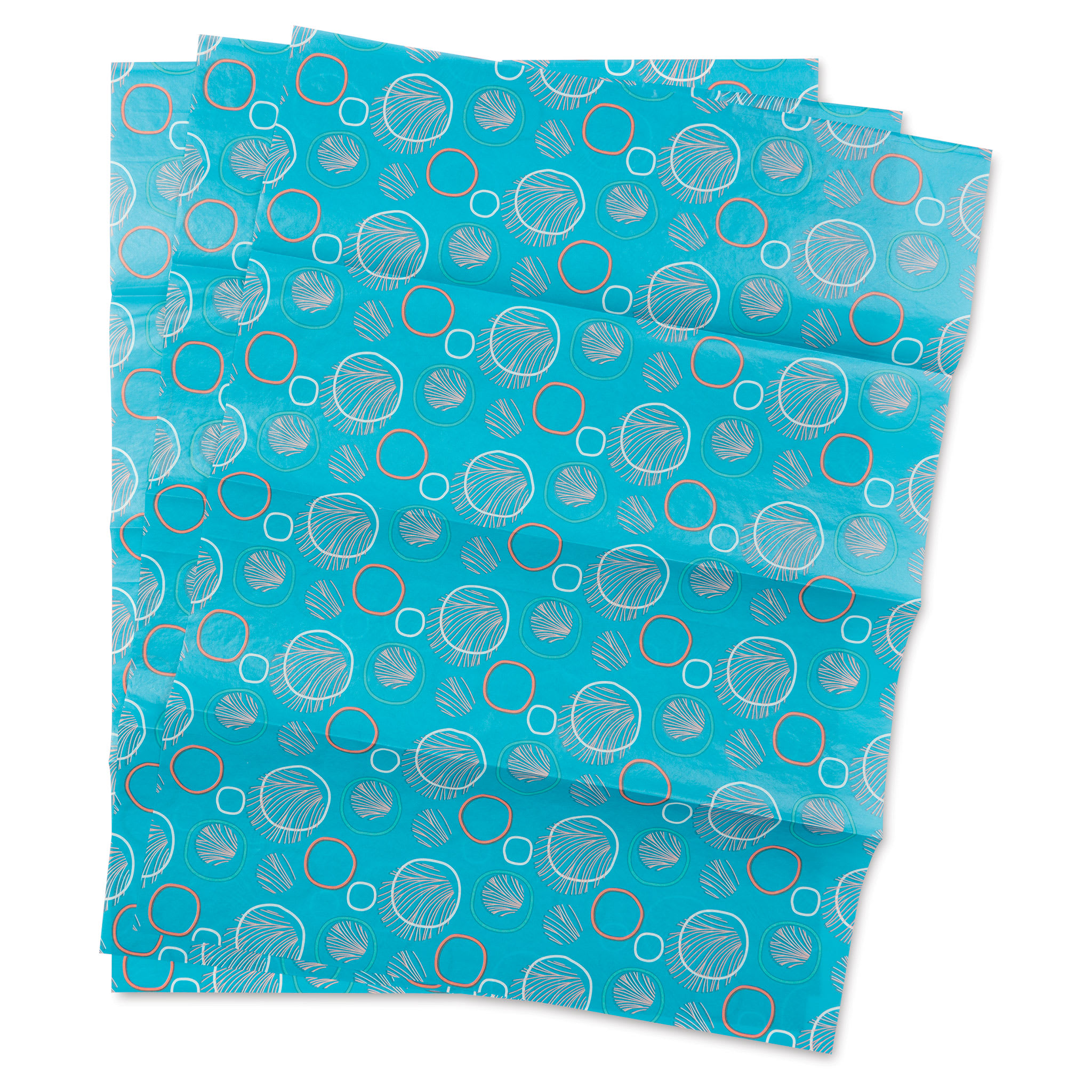 DecoPatch Decorative Papers - Blue with Circles, Pkg of 3, 12" x 16"