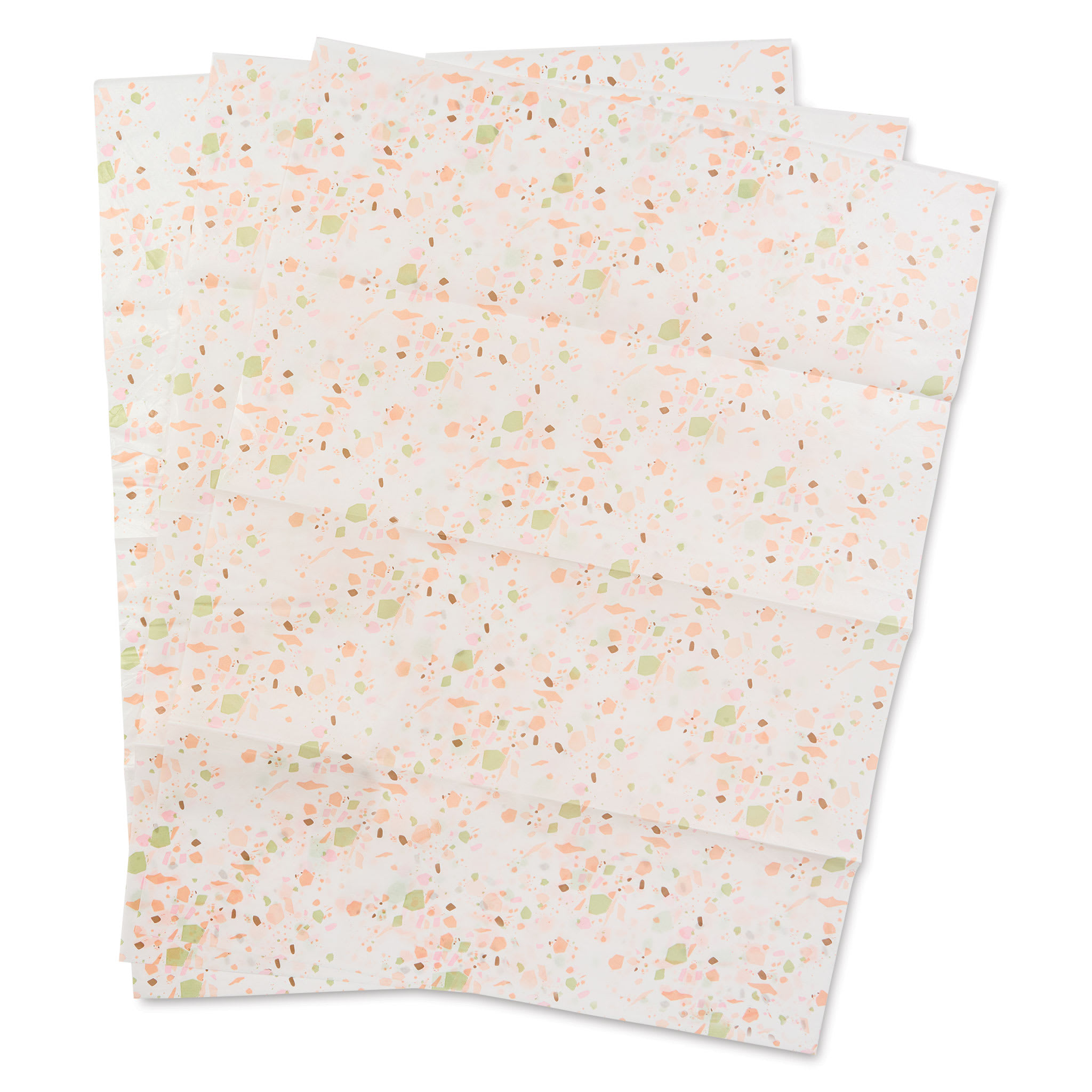DecoPatch Decorative Papers - Pink and Green Confetti, Pkg of 3, 12" x 16"