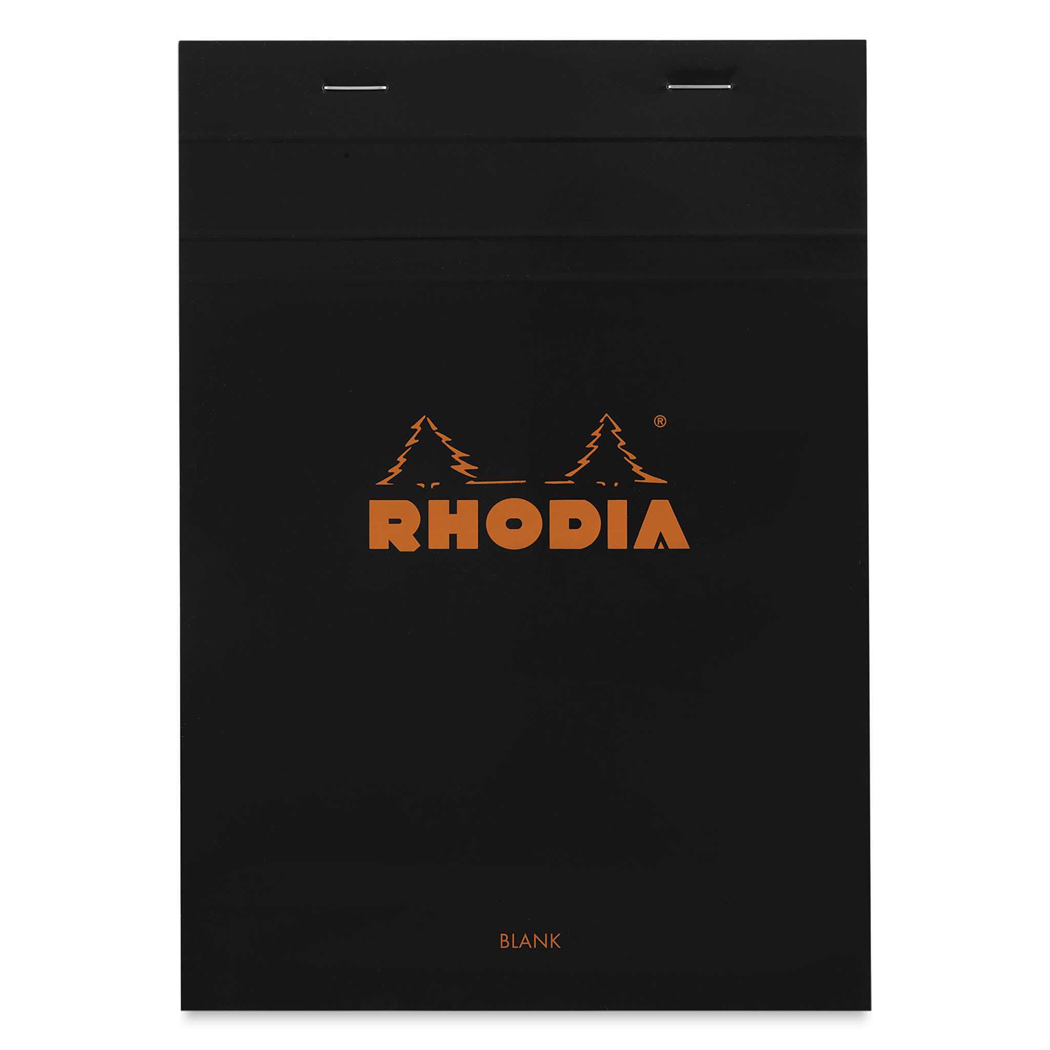 Rhodia Top-Stapled Notepad - Black, Blank, 6" x 8-1/4"
