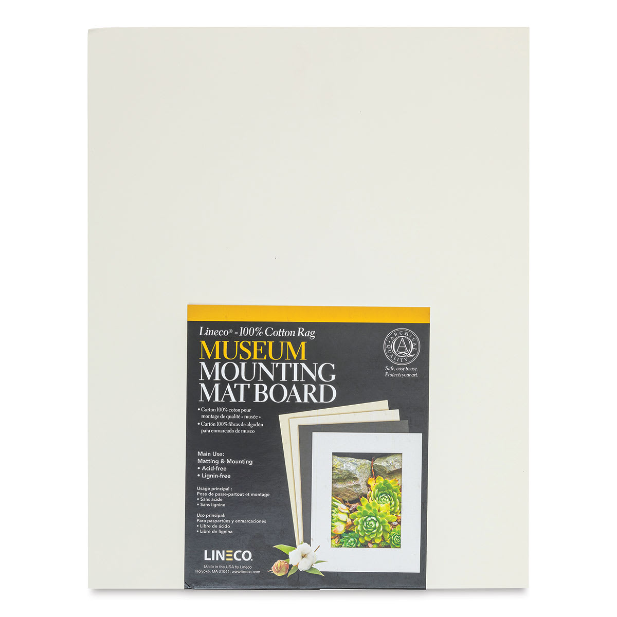 Lineco Cotton Rag Museum Mounting Boards - Pkg of 25, Aged White, 11" x 14"