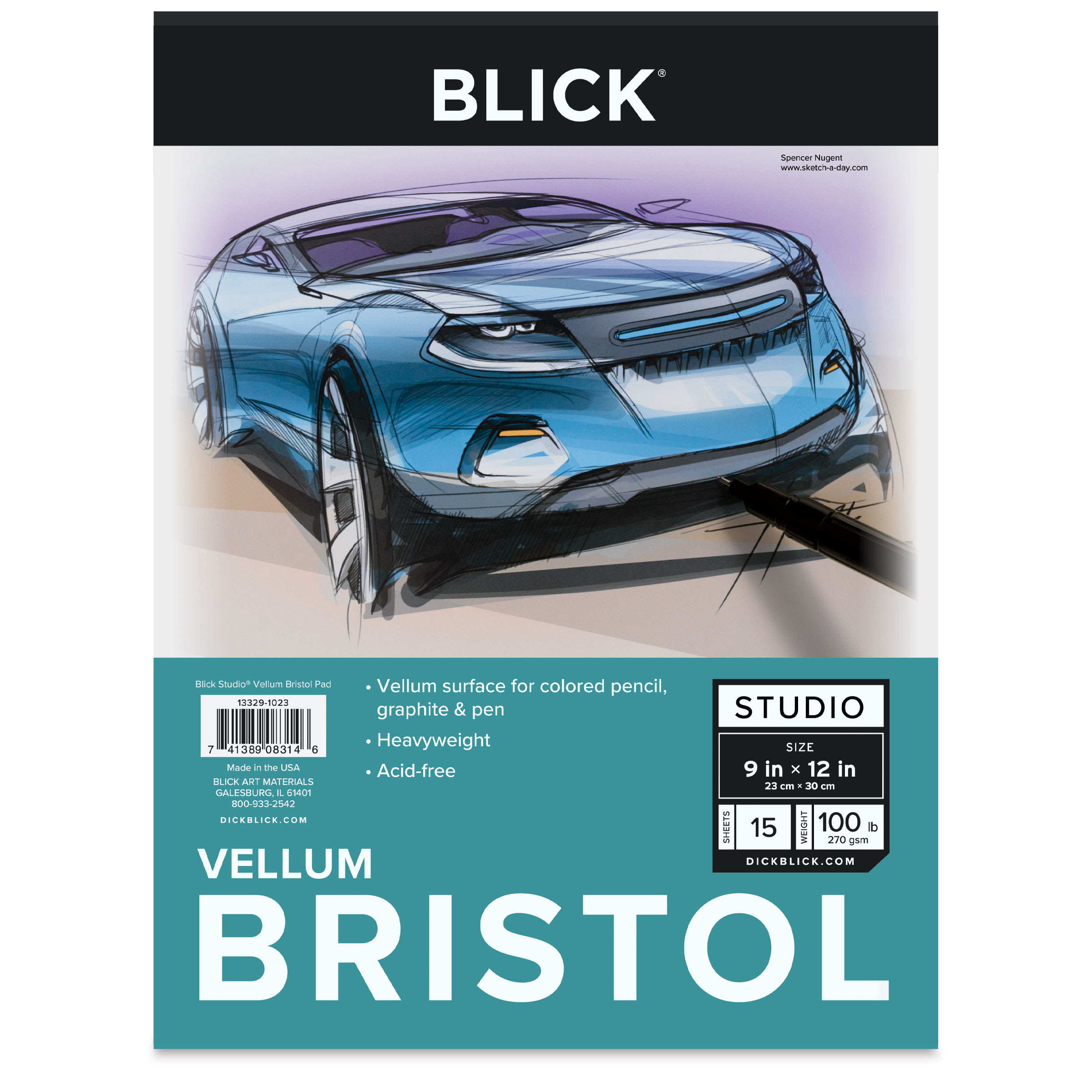 Blick Bristol Pad - 9" x 12", Vellum, 15 Sheets