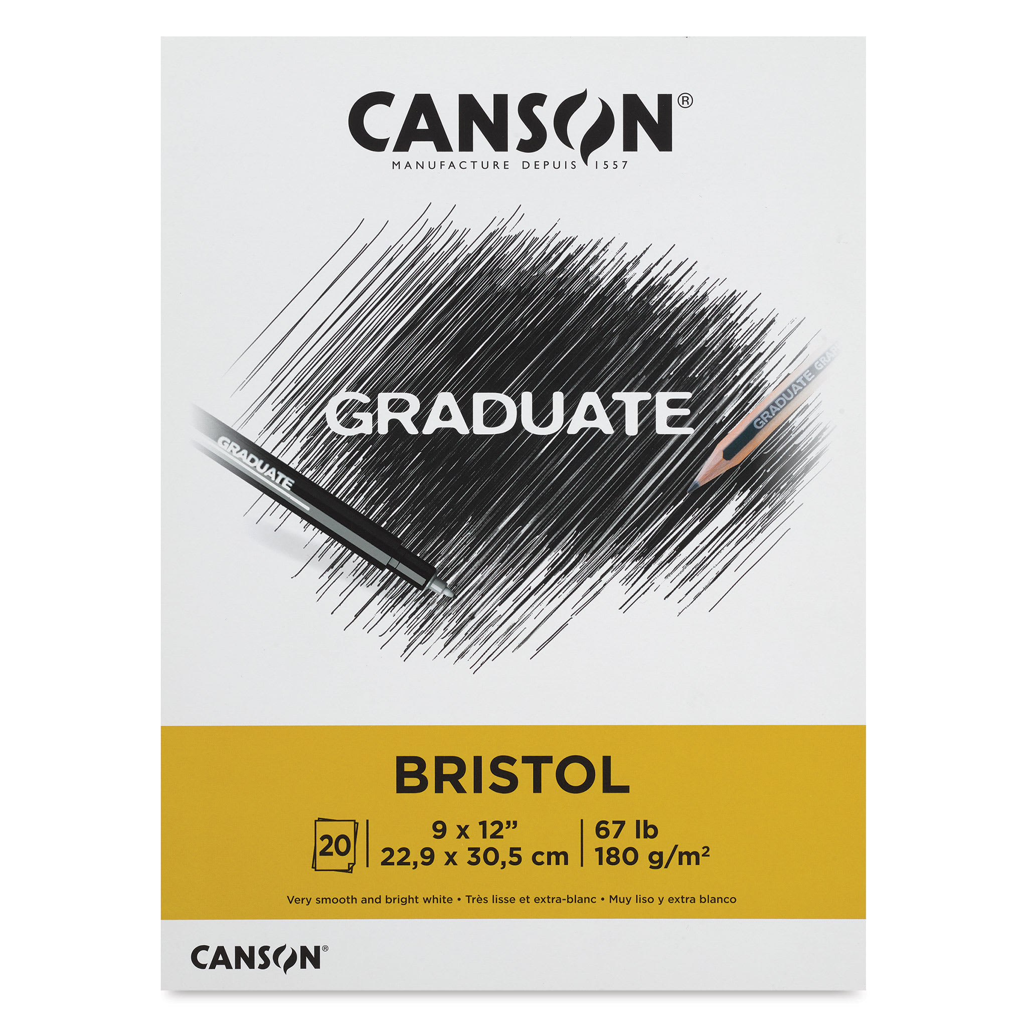 Canson Graduate Bristol Pad - 9" x 12", 20 Sheets