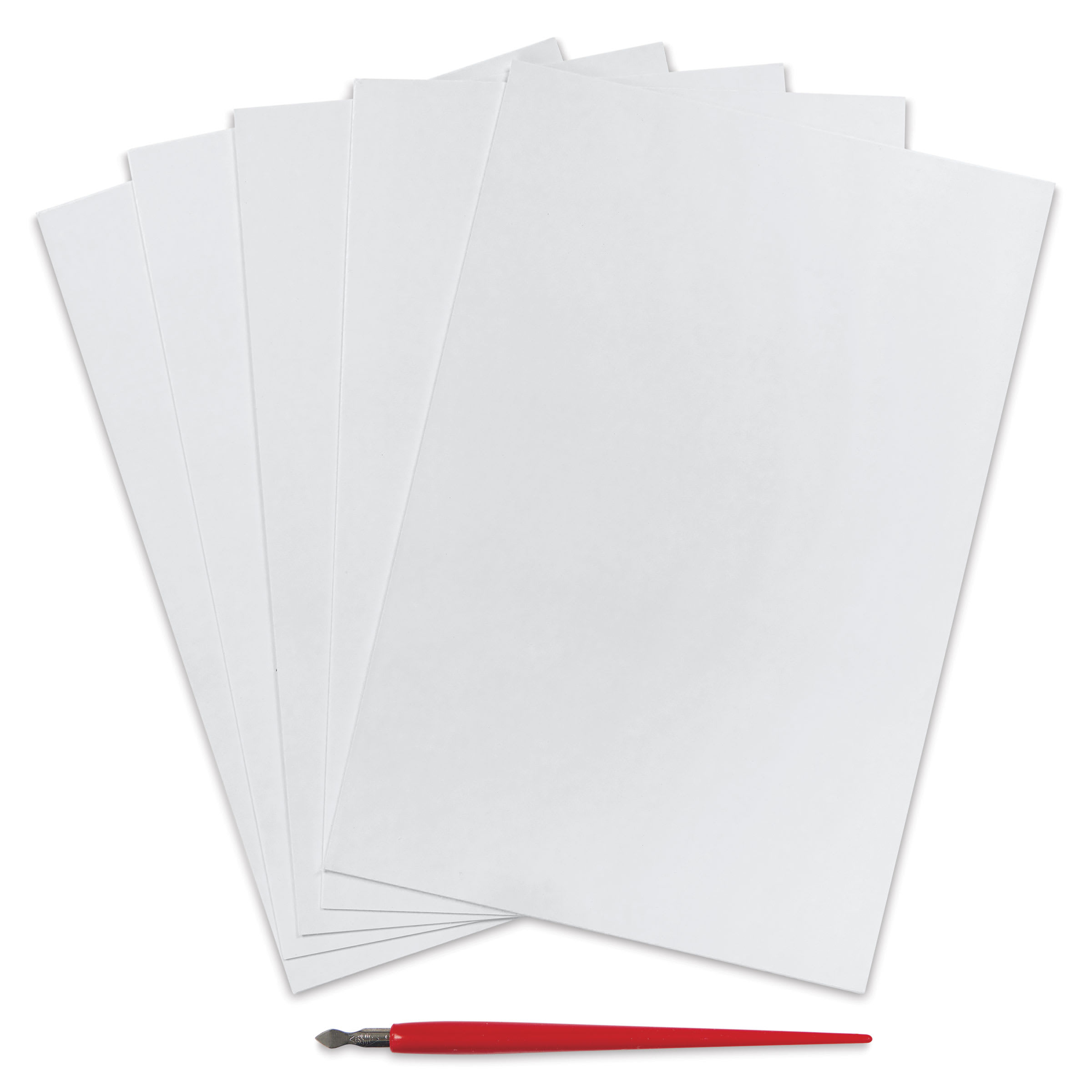 Essdee Scraperboard - Pkg of 5, 6" x 9", White, Un-Inked
