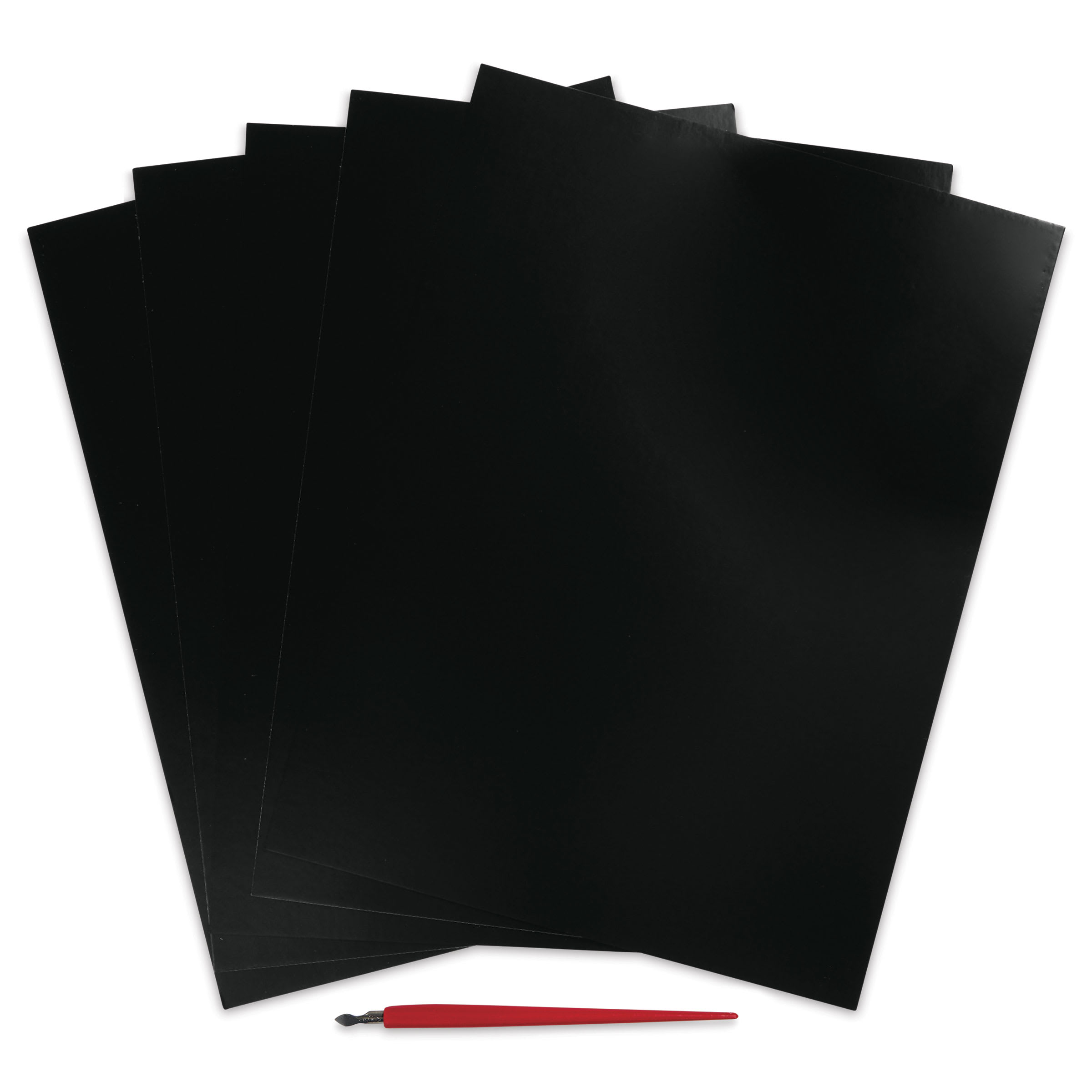 Essdee Black Pre-Inked Scraperboard - Pkg of 5, 9" x 12"