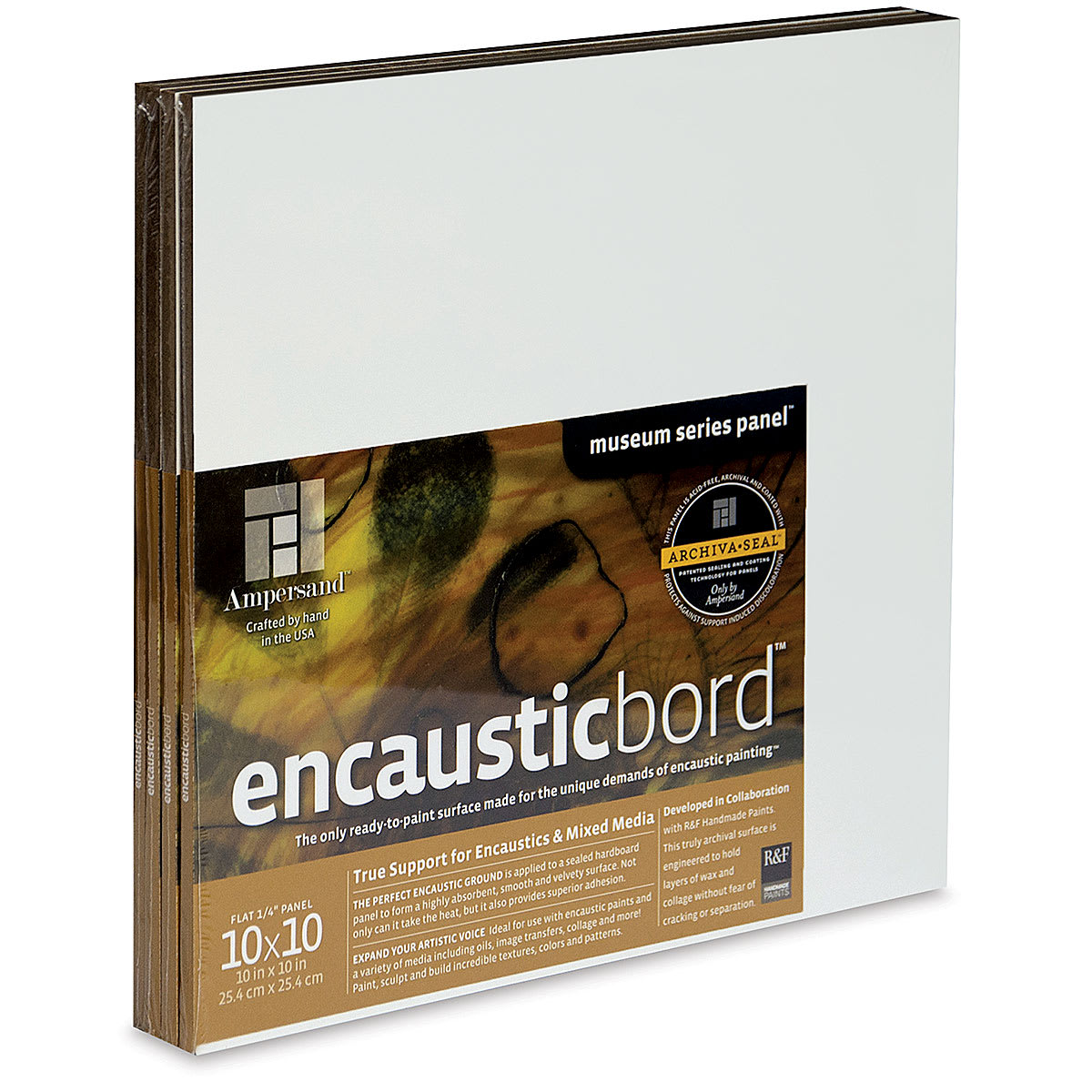 Ampersand Encausticbord - 10" x 10" x 1/4", Flat