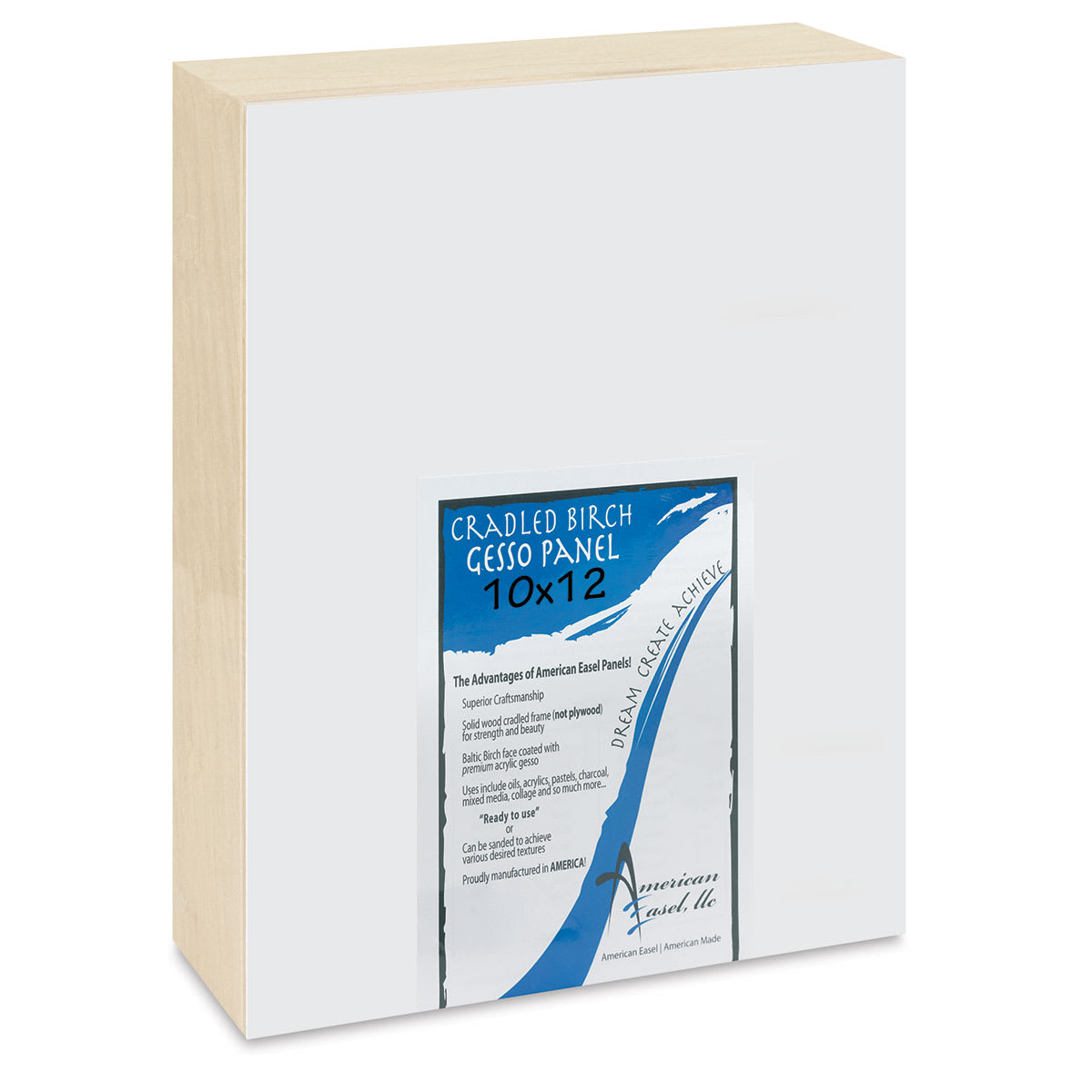 American Easel Gessoed Wood Painting Panel - 10" x 12", 1-5/8" Deep Cradle