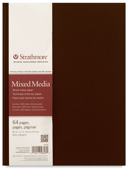 Strathmore 500 Series Mixed Media Art Journal - 11" x 8-1/2", 64 pages, Hardbound