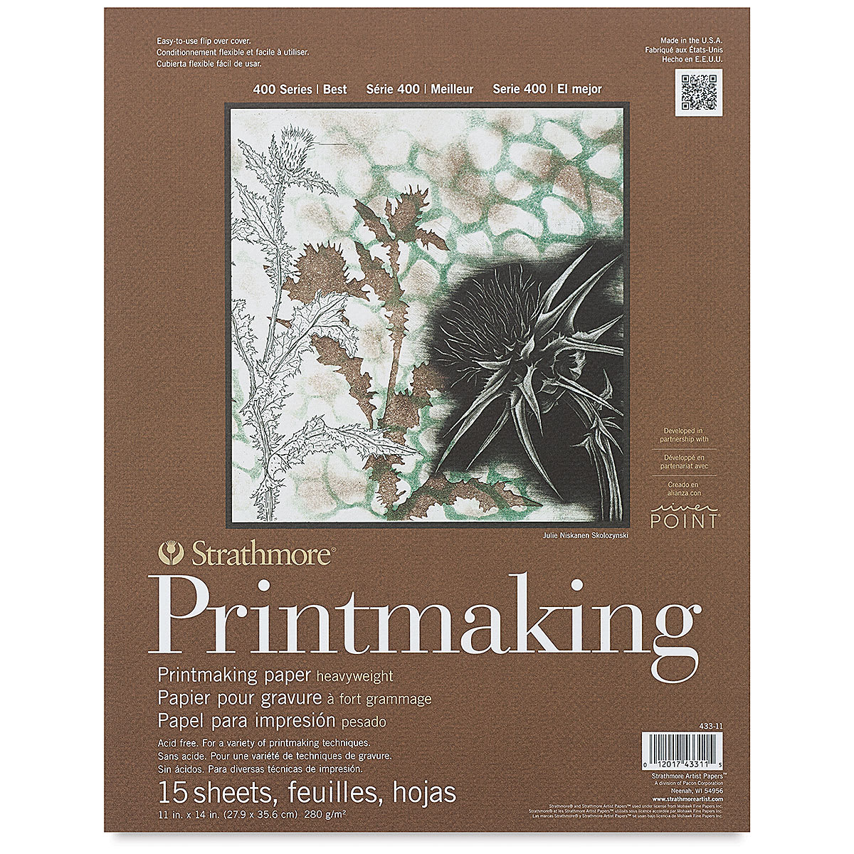 Strathmore® 400 Series Printmaking Heavyweight Paper Pad in White | 11" x 14"